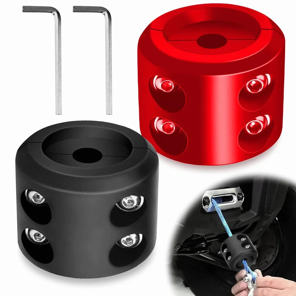 Udburd Tope de Gancho de cabrestante, 2pcs Cabrestante de Gancho de Cable Tapón Protector de Línea Resistente del Malacate tapón de Goma Apto para UTV ATV