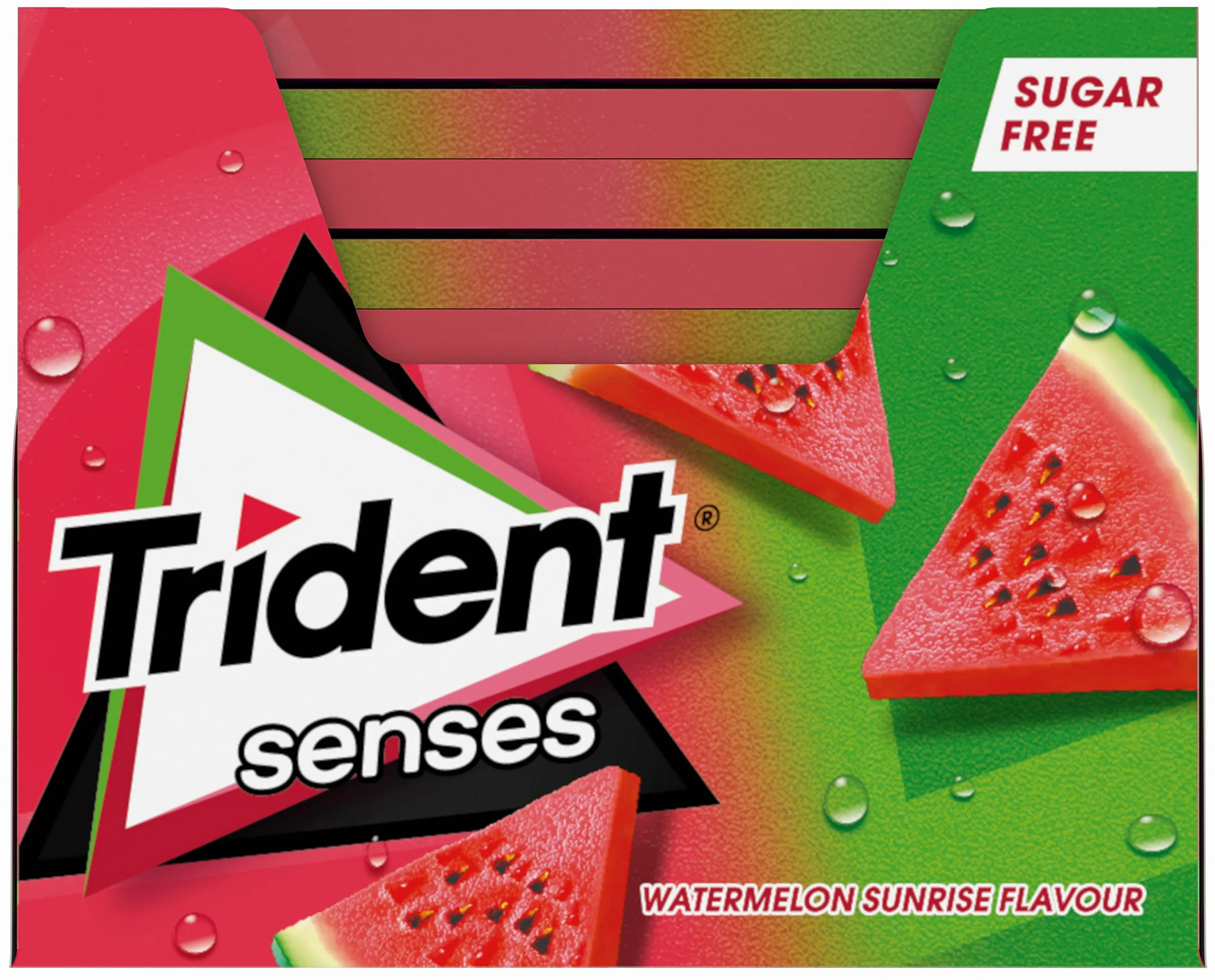Trident Senses Watermelon Chicles sin Azúcar Sandía Paquete 12 x 23 g