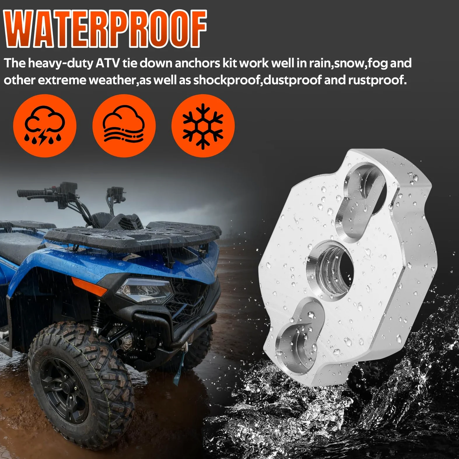 Kit de anclajes de amarre para cuatrimoto de alta resistencia, accesorios de anclaje de aluminio para CF Moto UTV/ATV, 8 piezas, diseño de perfil bajo, soportes de fuerza de sujeción más