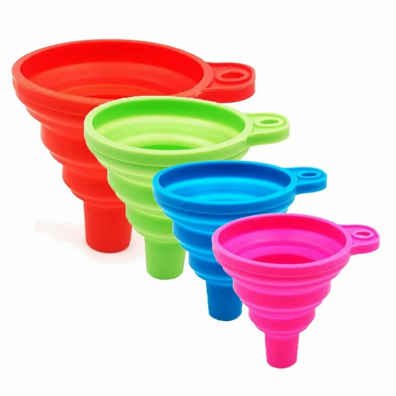 Embudo de silicona plegable para cambio de líquido de aceite de motor de coche, gasolina, lavadora | Gris-grande