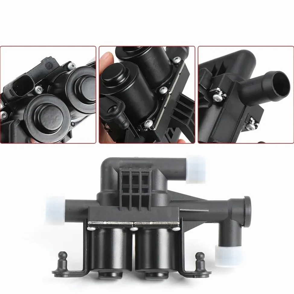 Termostatos del motor Válvula solenoide de control del calentador 64219310349 compatible con BMW Serie 5, 6 y 7 (F07, F10, F11, F02 F04) Termostato refrigerante