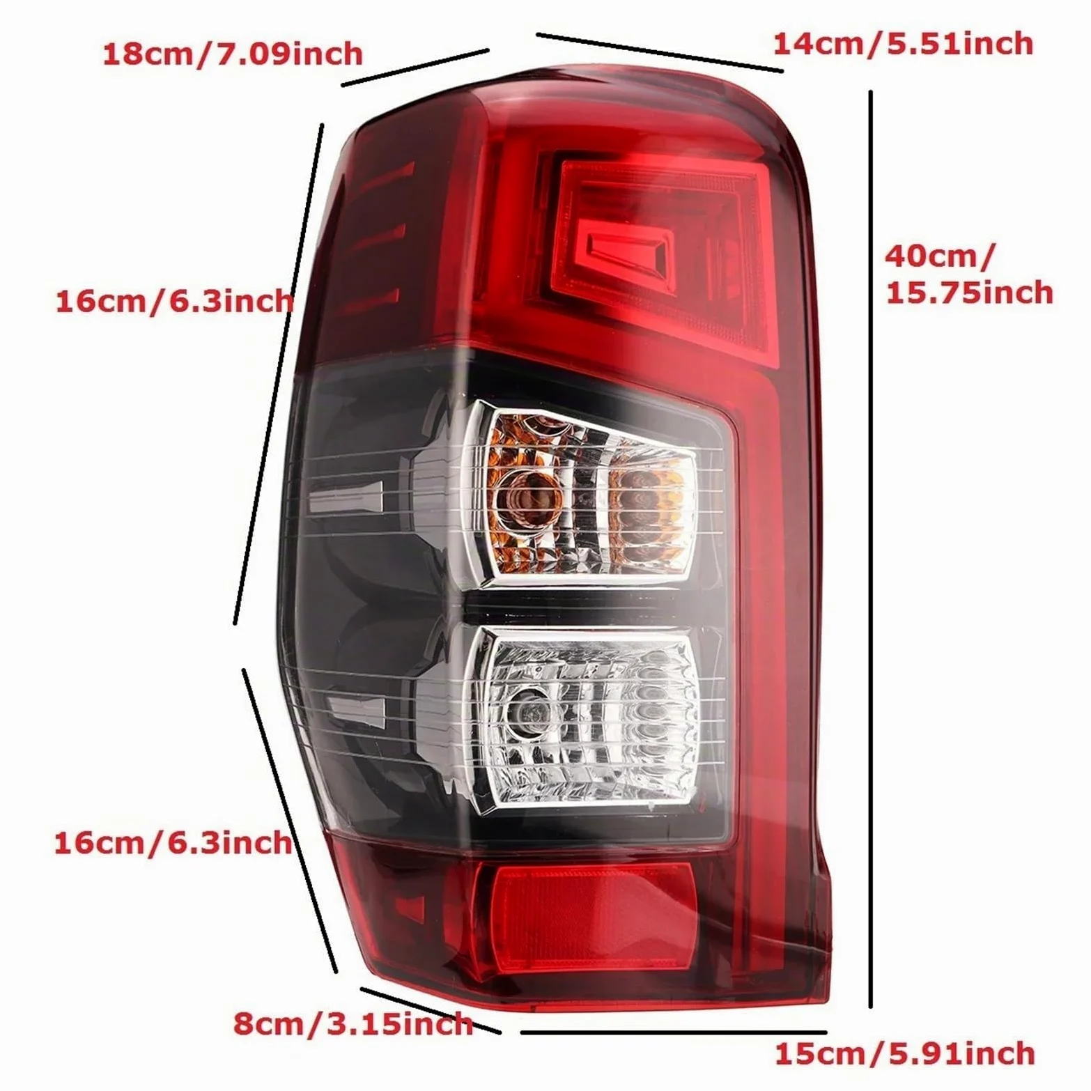 Trasero Luz Trasera Piloto Posterior Accesorio Coche Luz Trasera Luz Señal Trasera Con Cable, Sin Bombilla Para Mitsubishi Para Triton L200 MR Para GLS 2019 2020 2021(Izquierda)