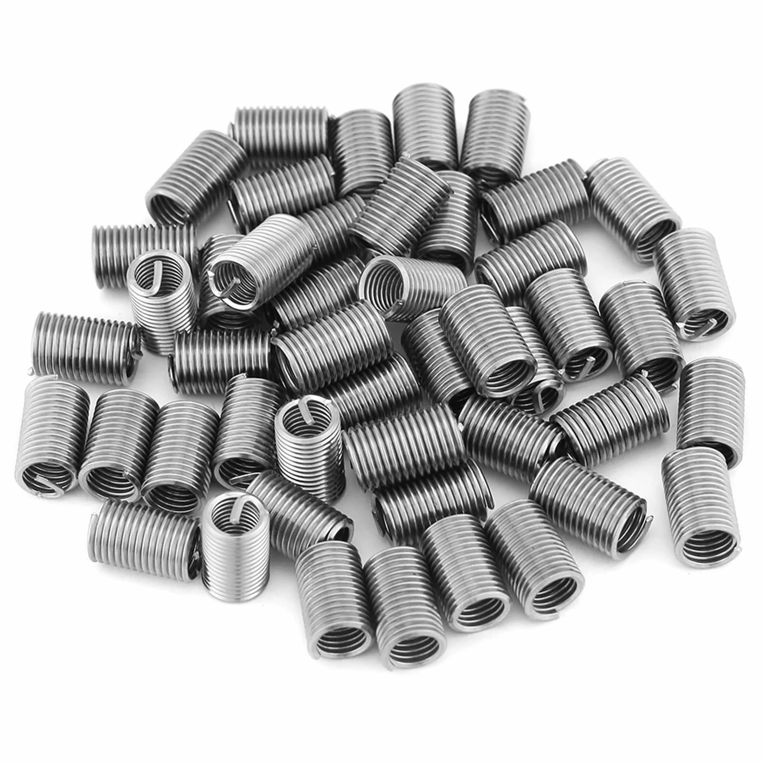 6Mm Helicoil Bits M6 X 1.0 Helicoil Kit Acero Inoxidable 304 50 Piezas Acero Inoxidable Ss304 Alambre en Espiral Rosca de Tornillo Helicoidal Insertos M6 X 1.0 X 3D Longitud