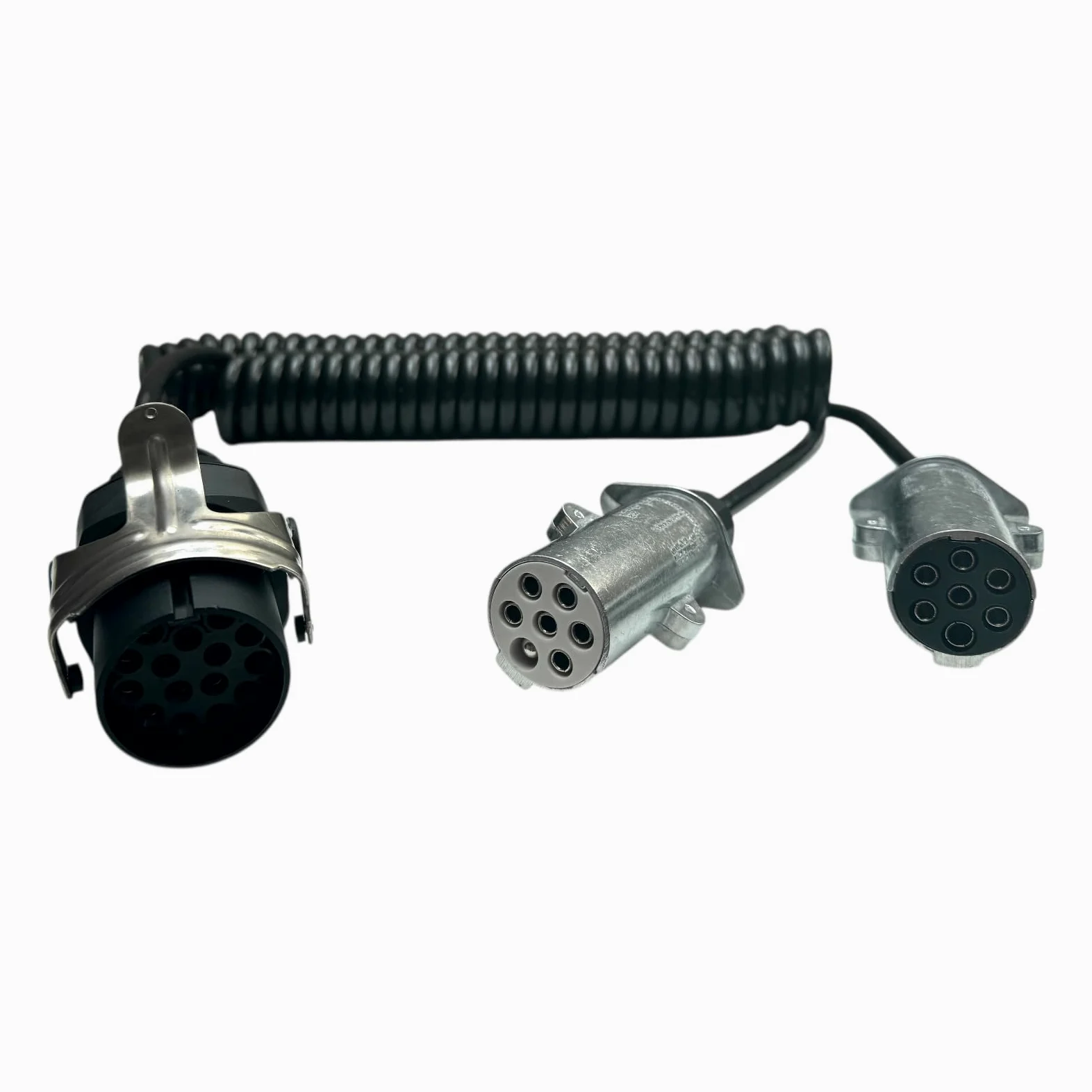 Cable en espiral de 3,8 m, 15 pines a 2 adaptadores de 7 polos de 24 V para camiones NFZ