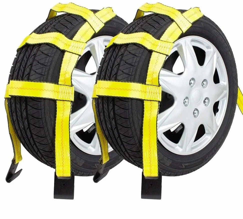 Mytee Products Paquete de 2 Correas de Red para Ruedas con Ganchos Planos (sin trinquete)