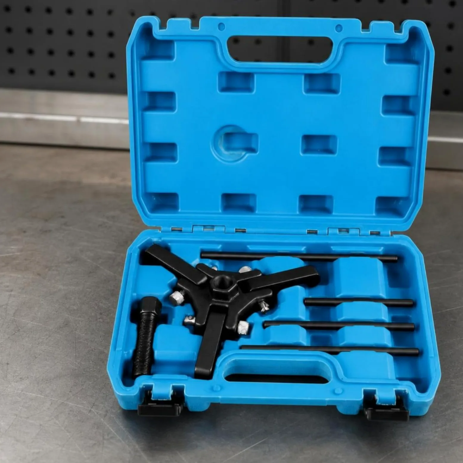 TISHITA Extractor de Polea de Cigüeñal Kit Desmontador Poleas Equilibrador Armónico de Eje con Perno Acero Resistente Estuche Portátil Cierre Seguro Adecuado