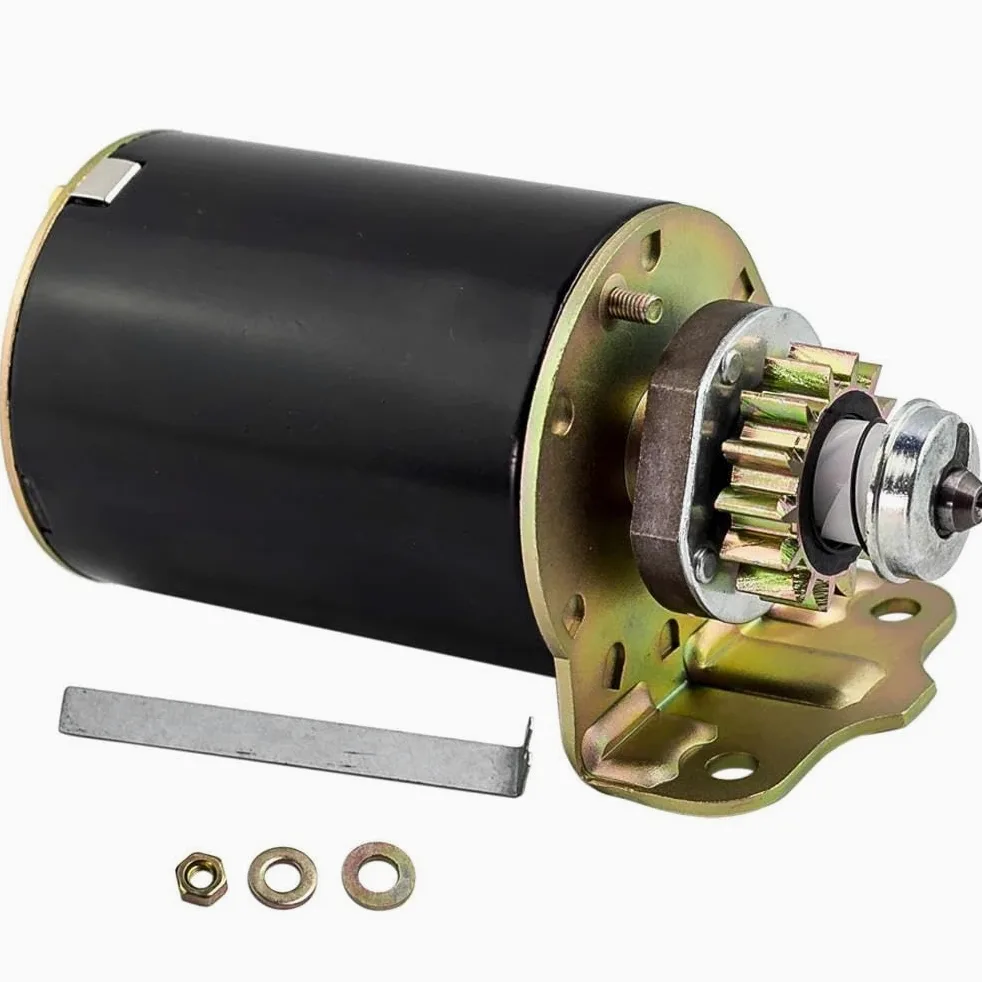 Motor De Arranque Encendido Motor Arranque Alta Resistencia Reemplazar Motor para Briggs Engranaje 14 Dientes para Tractor Cortacésped L105 Motor Arranque