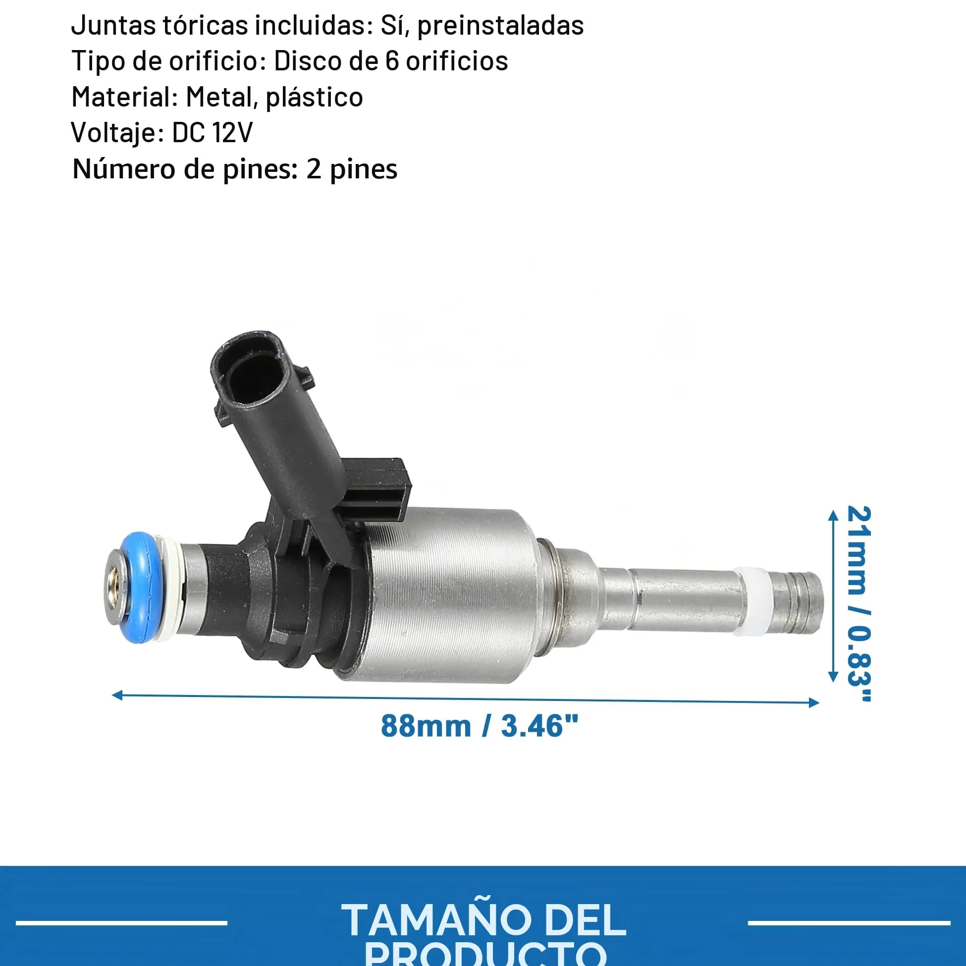 A ABSOPRO Inyector De Combustible Para Vw Passat B6 B7 05-14 4 Unidades | Negro, Metal/Plástico, 88X21Mm, Oe:06H906036G/06H906036E, Para Vw Tiguan 07-18, Para Vw Golf 04-13, Para Seat Leon Ii 09-12