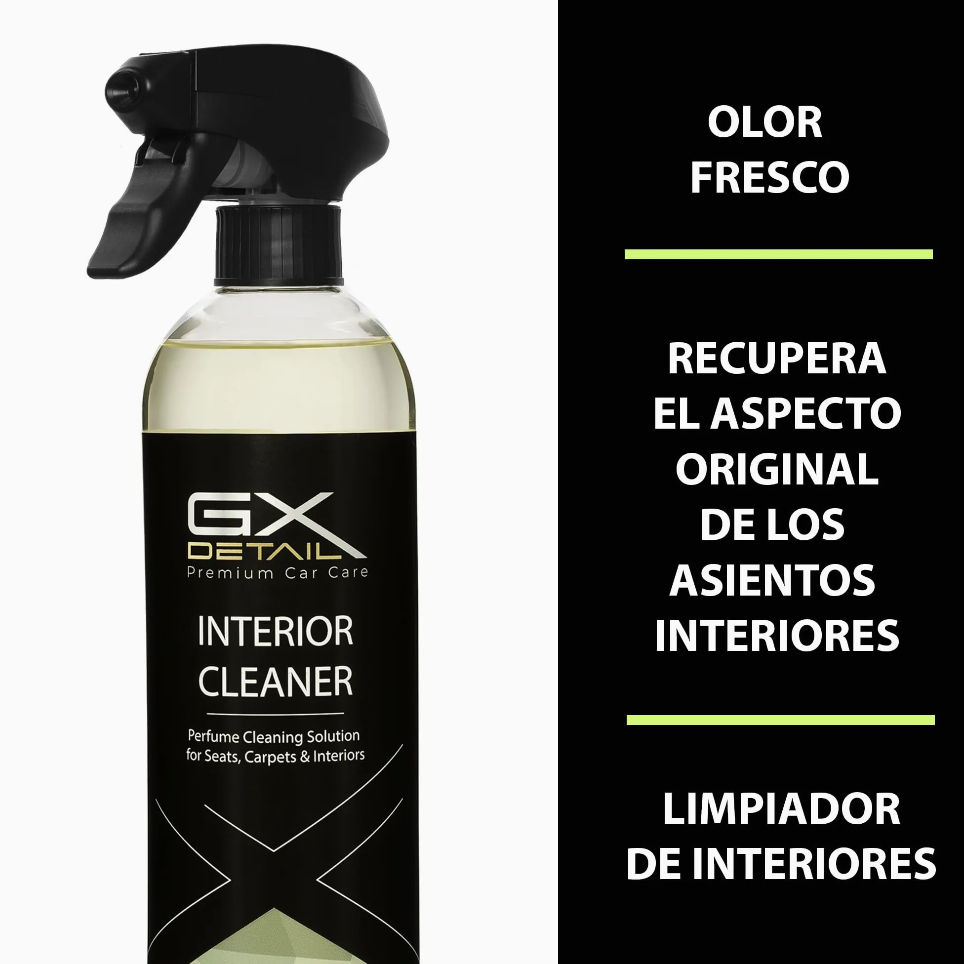 GxDetail Limpia Interiores y Tapicerías para Coche 5 Litro – Elimina Manchas, Suciedad y Olores – Fórmula Potente y Segura para Tela, Cuero y Alfombrillas – Acabado Profesional y Fácil Aplicación