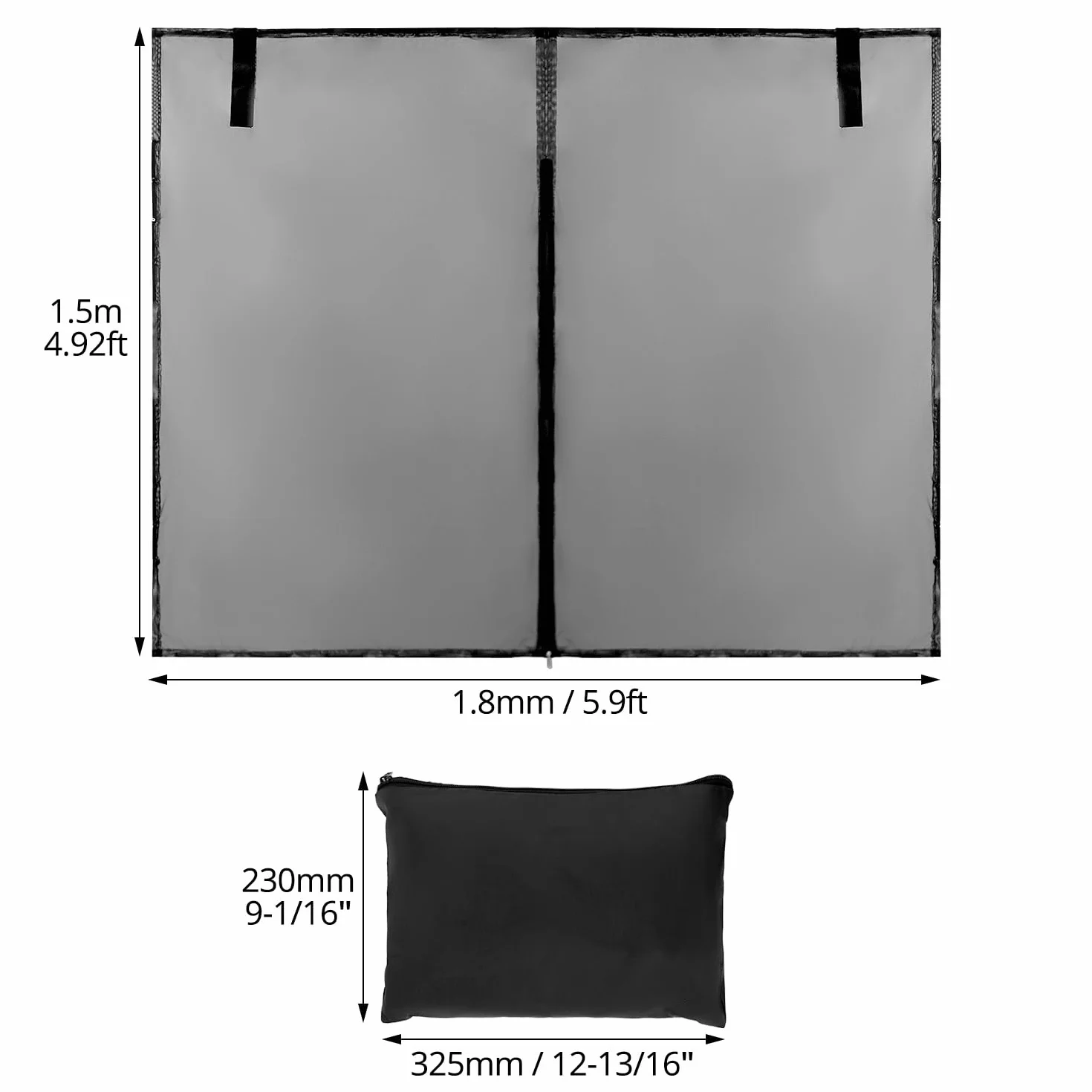QWORK® mosquitera Furgoneta Camper, mosquitera para portón Trasero, con Doble Cremallera, 180 x 160 cm, para autocaravanas, Furgonetas y SUV Grandes