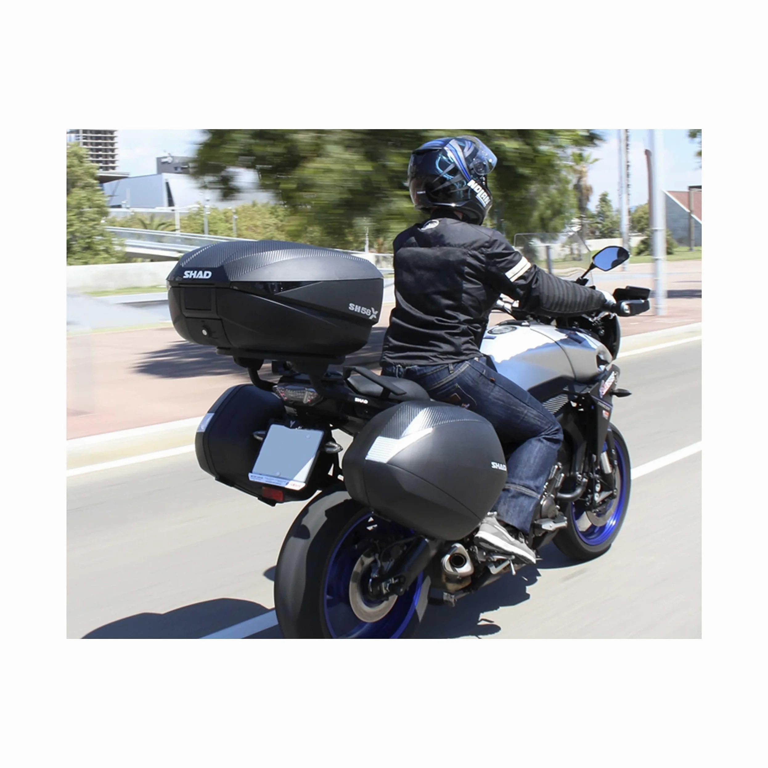 SHAD SH58X Carbon Baul Moto Expandible