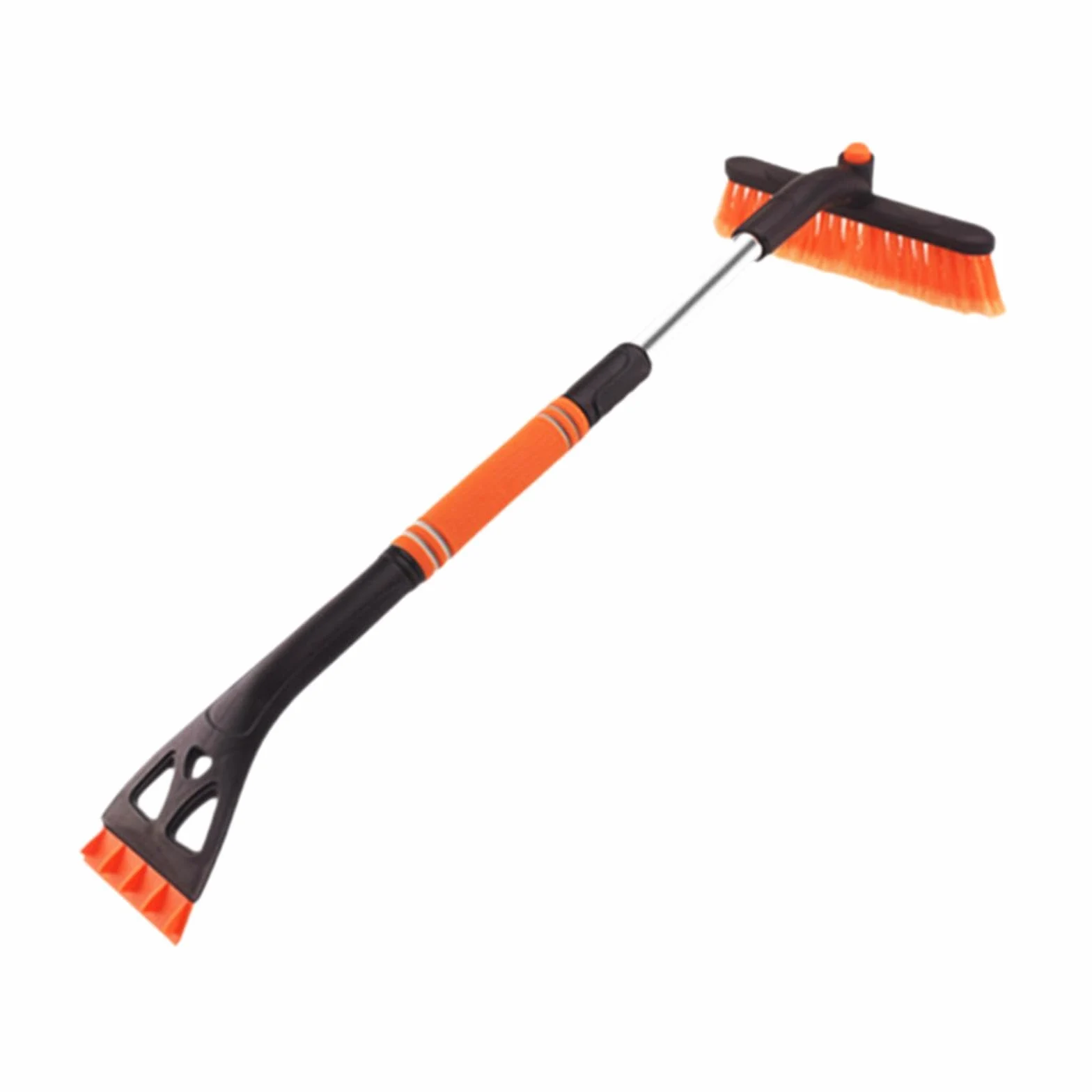 Cepillo de Nieve para Auto Herramienta Raspadora de Hielo Telescópica Portátil Ligera con Mango Ergonómico Material PVC Adecuado para Automóviles Suvs, Naranja