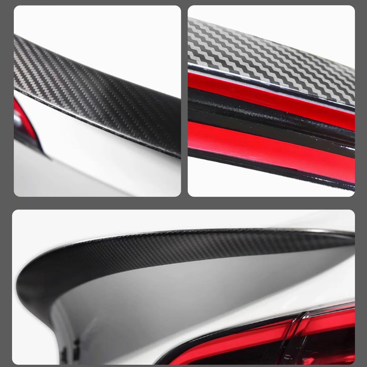 Alerón Trasero para Tesla Model 3 Highland Performance Spoiler Original Trunk Wing ABS 2024 2025 2026 Model 3 Highland Accesorios (Fibra de Carbono Brillante)