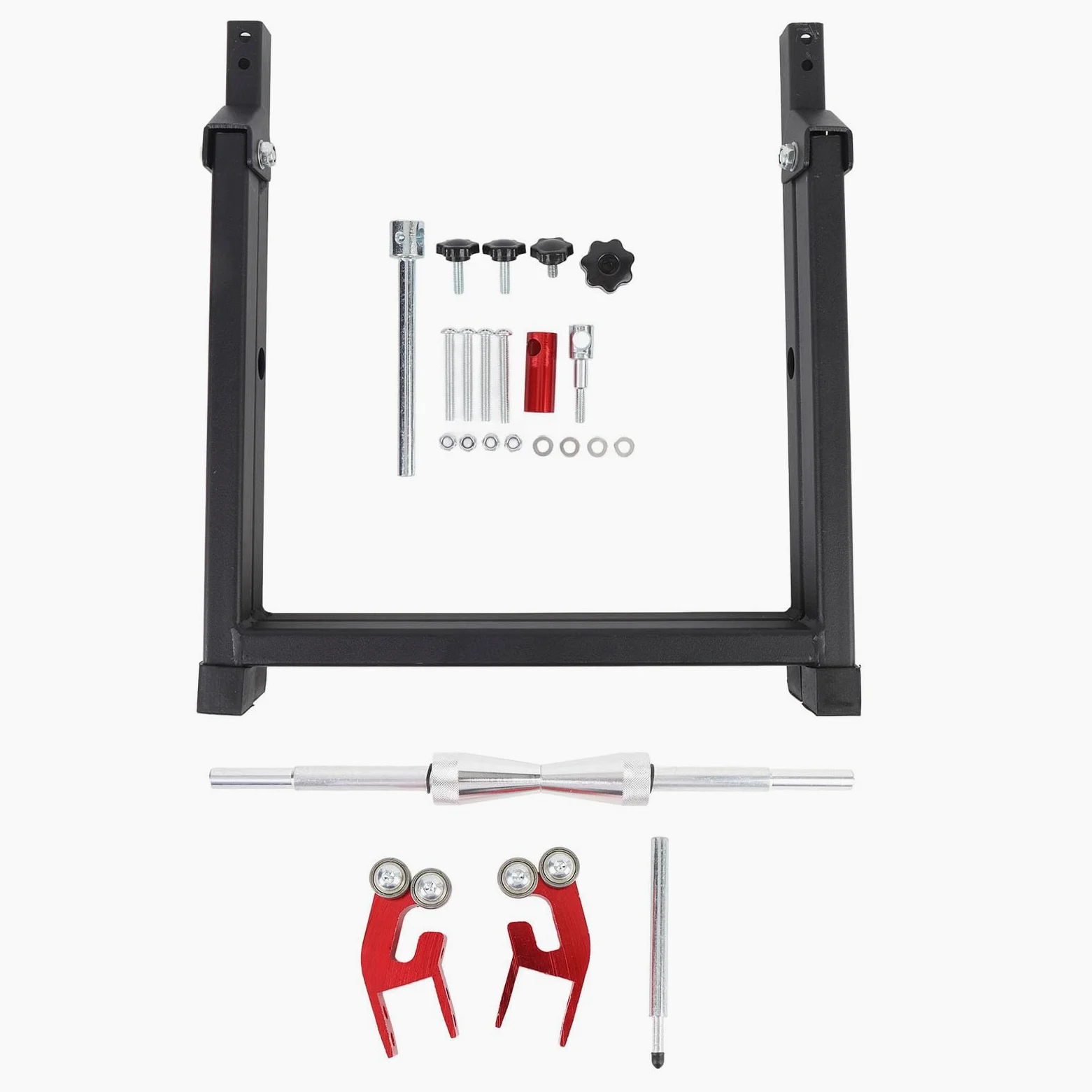 Cuifati Soporte para Equilibrador de Ruedas para Ruedas de Moto de Cross, Conos de Centrado Ajustables de Acero y Aluminio de Alta Resistencia, Equilibrador de Neumáticos Plegable Portátil para