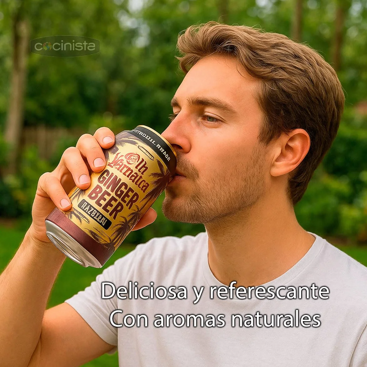 Ginger Beer sin alcohol 33 cl Pack 3 botellas, carbonatada con jengibre de Jamaica