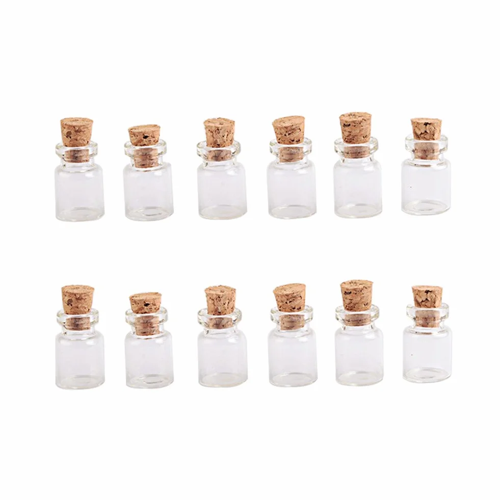 Mini Botellas de Vidrio 0.5ml con Corchos, Frascos para Bodas Artesanía Joyería