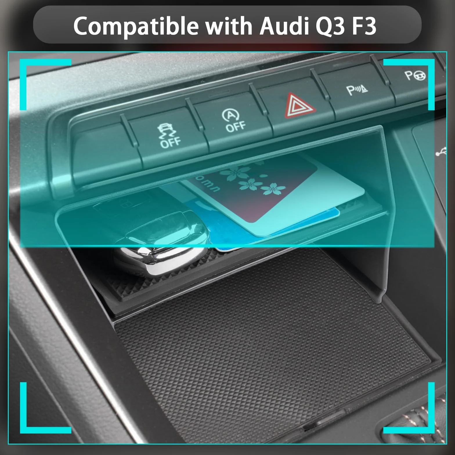 CDEFG Compatible con Audi Q3 F3 2019-2022 2023 2024 2025 consola central organizador caja de almacenamiento Q3 F3 guantera inferior la consola central Q3 F3 mk2 Sportback 2025 Accesorios