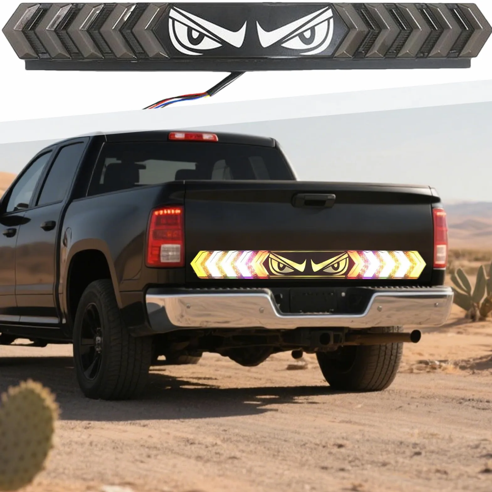 Tira de luz trasera LED,Tira LED Retrovisor - Indicadores Dirección Diseño Ojos Impermeable para Carreras Camping Construcción Transporte Guía | Tira LED Luz Trasera Offroad 4x4 Carreras Construcción Trabajo Diario Para Camión Coche SUV Pickup Remolque