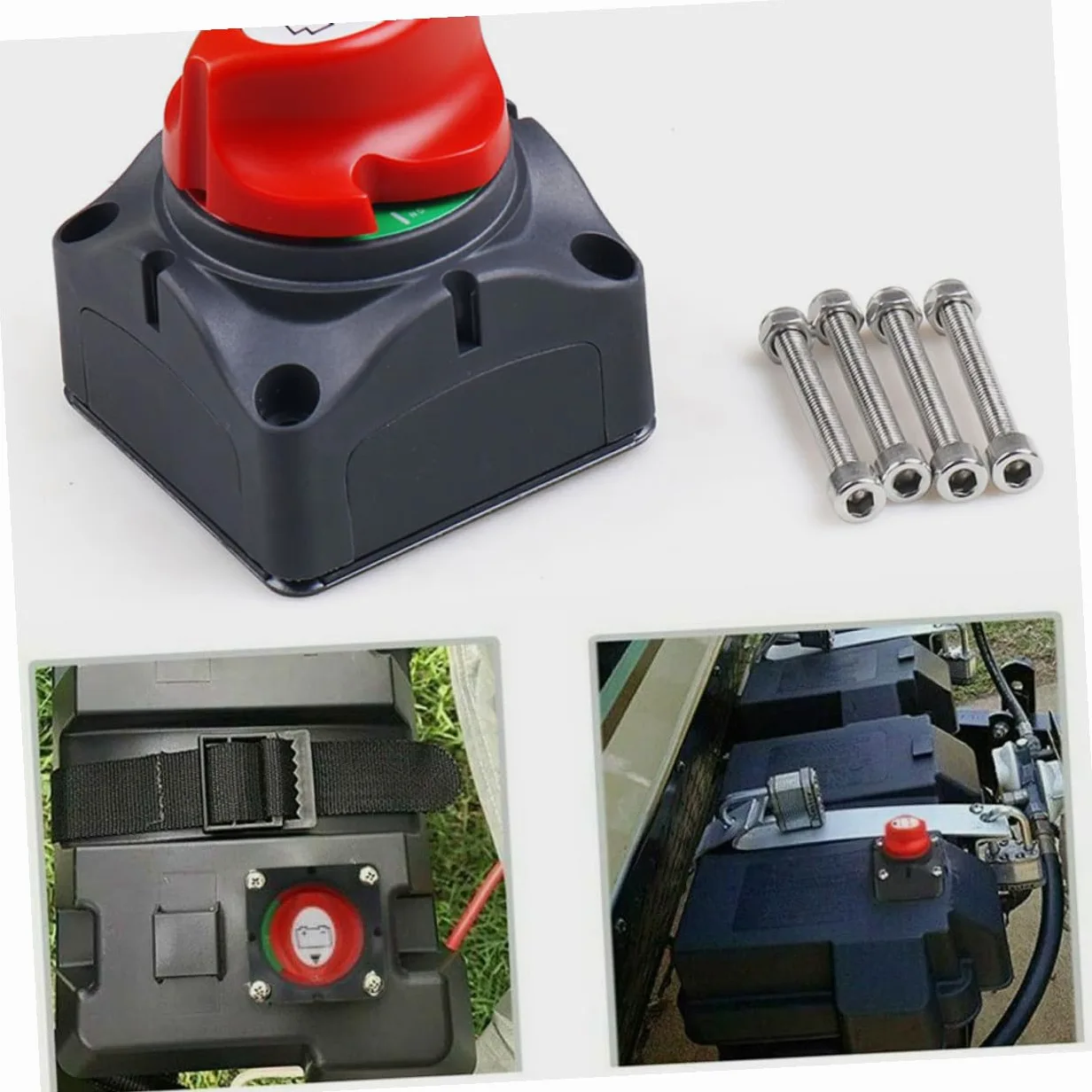Interruptor Principal de Alimentación 600a, Aislador de Batería | Juego 1, Plástico y Latón, para Equipo Eléctrico y Batería en Camión o Barco, Operación Sencilla