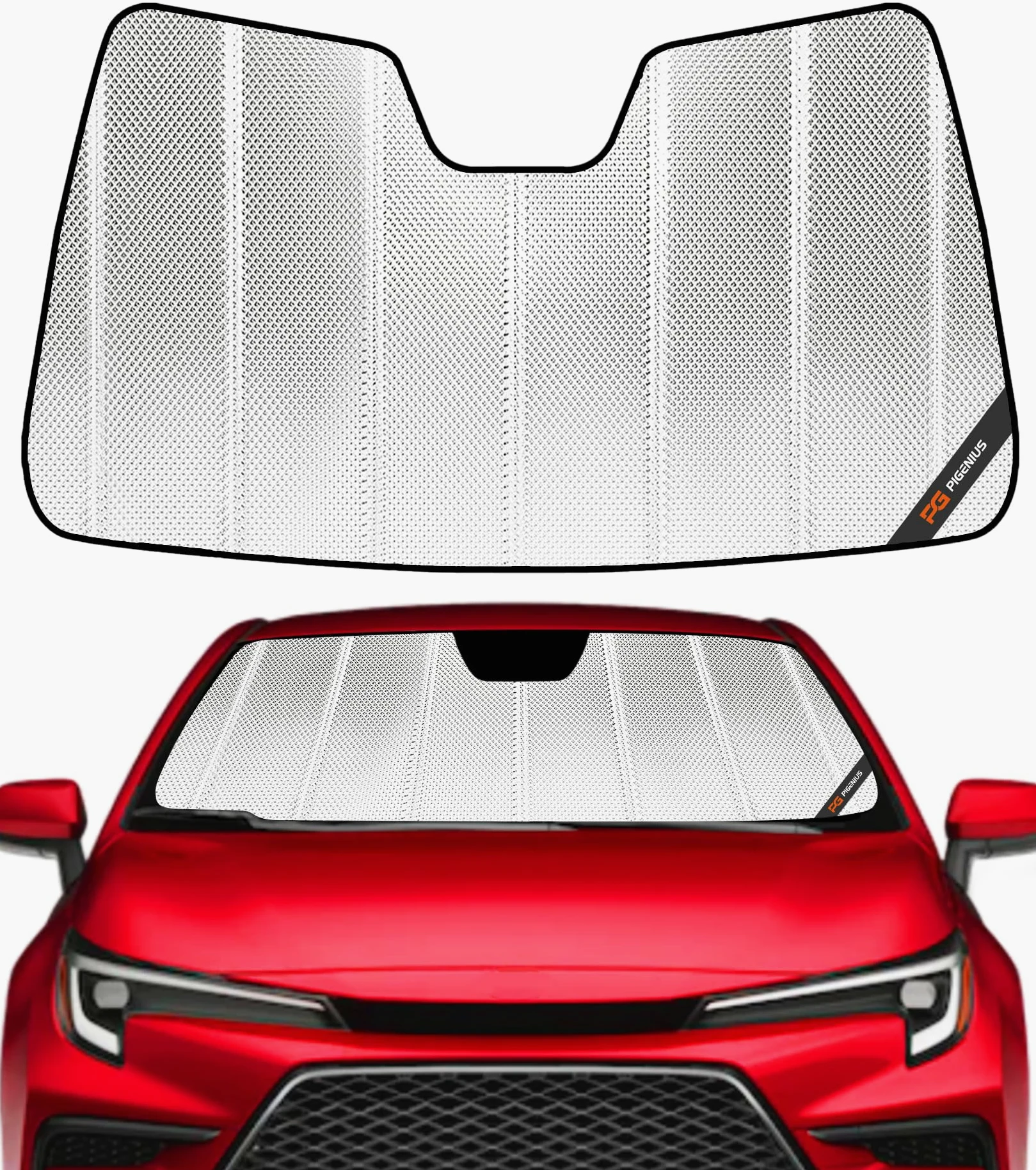 Parasol de parabrisas Pigenius para Toyota Corolla Hatchback 2019-2025, Corolla Sedan 2020-2025. Película de aluminio reflectante para parabrisas delantero - BLAZBLOCK