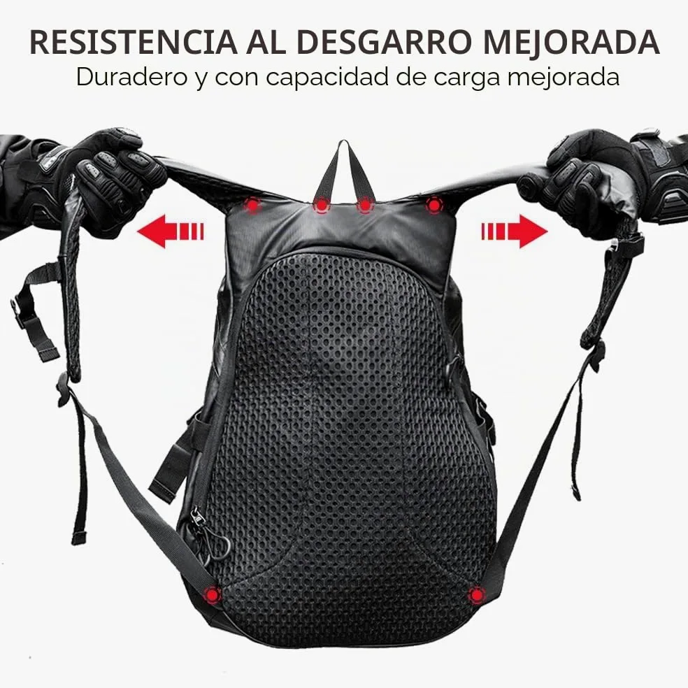 ILM Mochila mujer hombre Multifuncional-Mochila de Motocicleta Bicicleta Escuela Impermeable con Tiras Reflectantes con Gran Capacidad, Negro, Modelo MB01