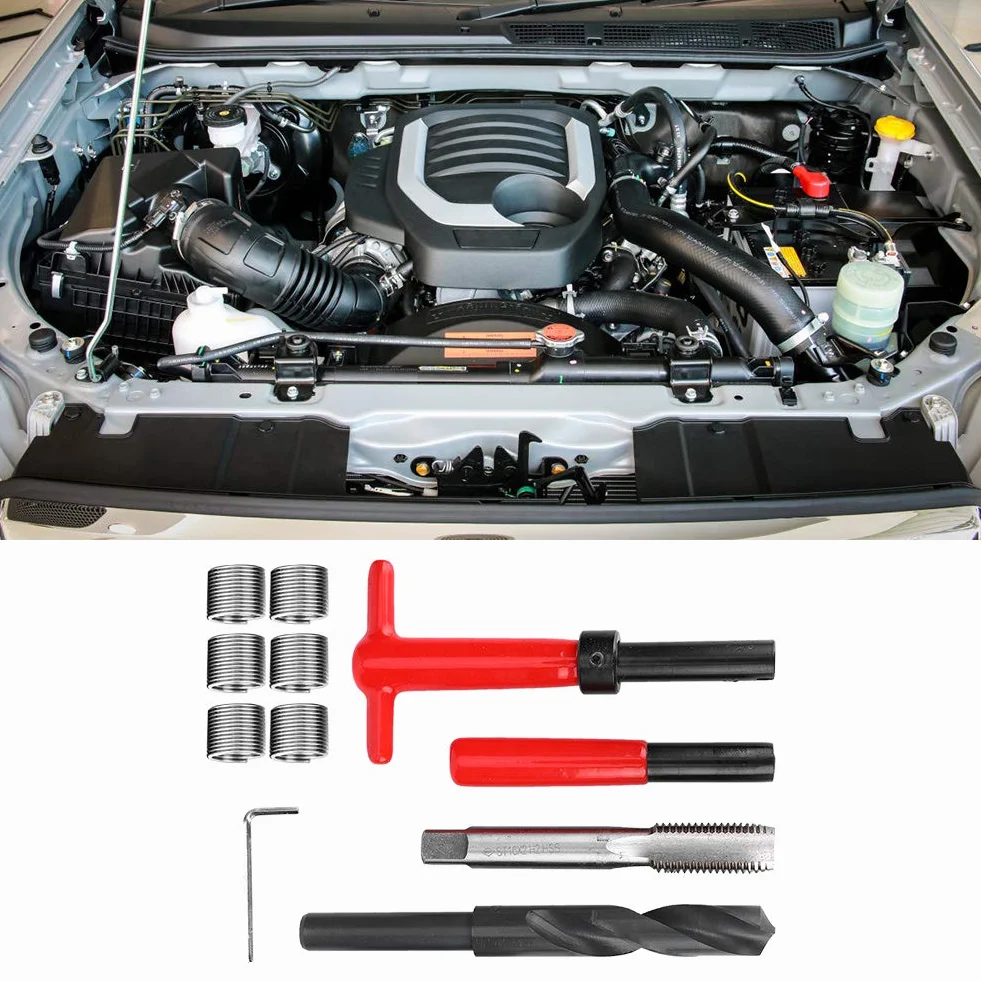 Kit de Reparación de Roscas, M16x2 Acero Inoxidable Taladro Retorcido Llave de Rosca Herramienta de Inserción Roscada Kit de Inserción de Rosca Helicoidal Para Reparación de Roscas