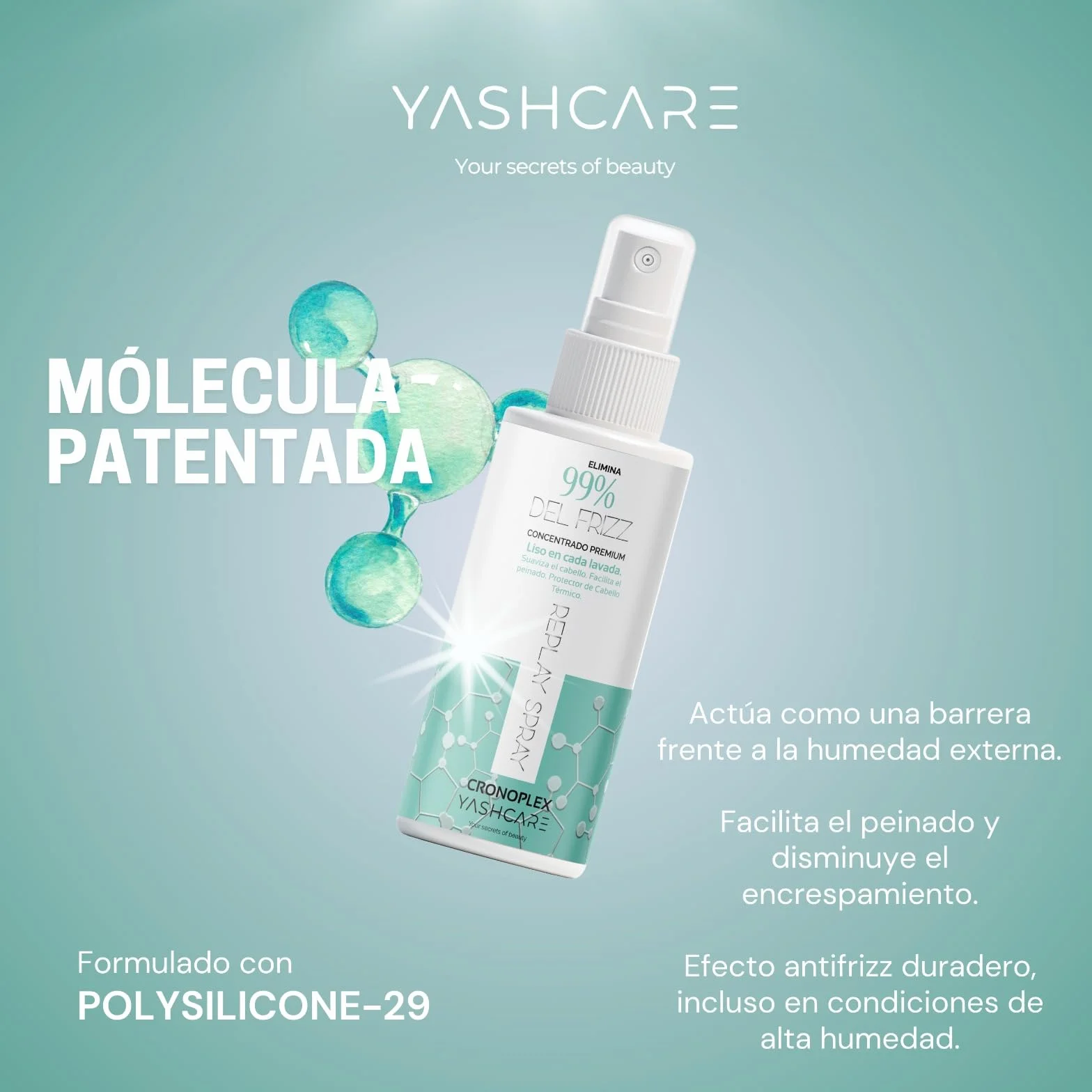 Spray anti frizz pelo 125ml Protector Repelente Agua Cabello termico alisado antiencrespamiento hidratante