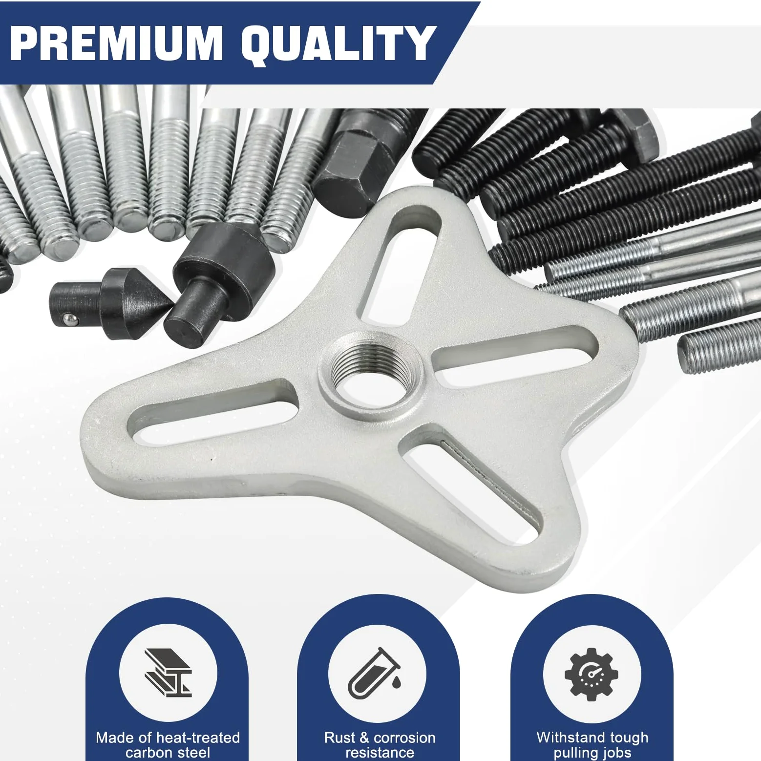 Juego de extractor de equilibrador armónico de 46 piezas, kit de extractor de volante, extractor de polea de cigüeñal, poleas y engranajes de cigüeñal para la mayoría de automóviles, camionetas, SU