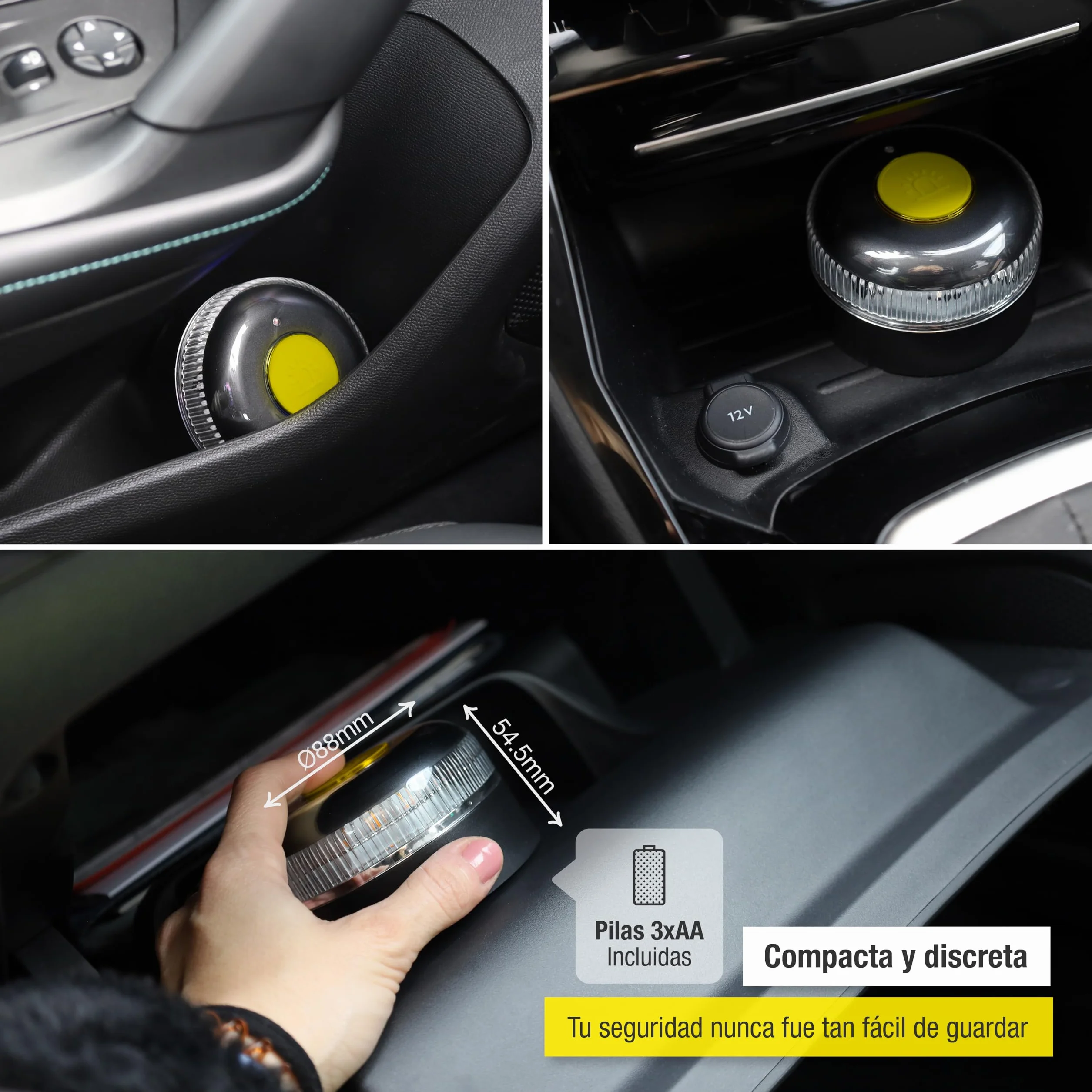 PMK GRUPO | Baliza V16 Conectada Homologada 2026 | Datos incluidos (hasta 12/2038) | Luz Emergencia LED 360º 1 km | Geolocalización GPS + SIM incluida | Conexión a DGT 3.0 | Sin App ni Suscripciones