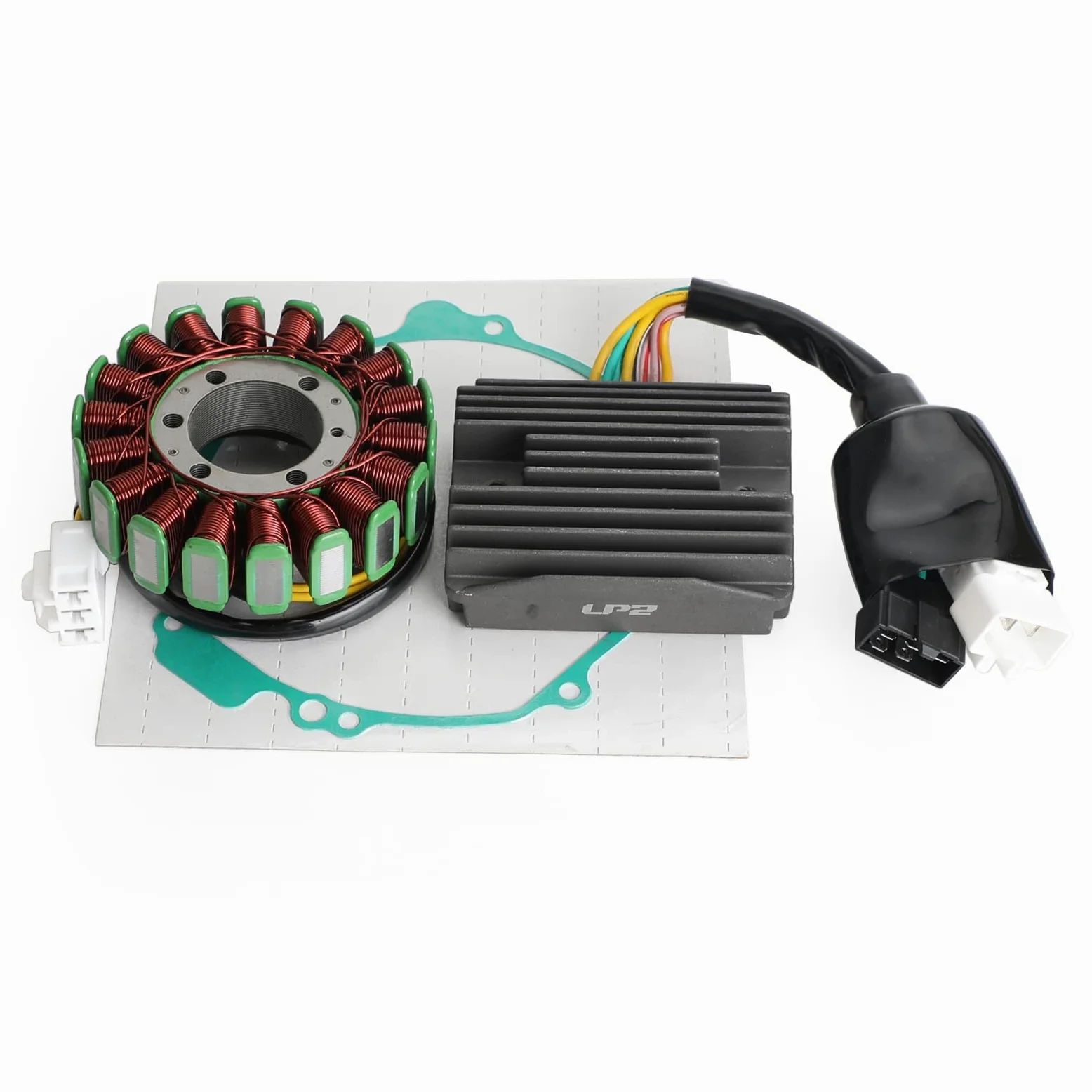 Topteng Magneto Stator+Voltage Rectifier+Gasket Apto para Honda VFR800 VTEC ABS 2005-2013, VFR800 Interceptor ABS 2002-2009, VFR800 VTEC Blsnche ABS 2009-2013