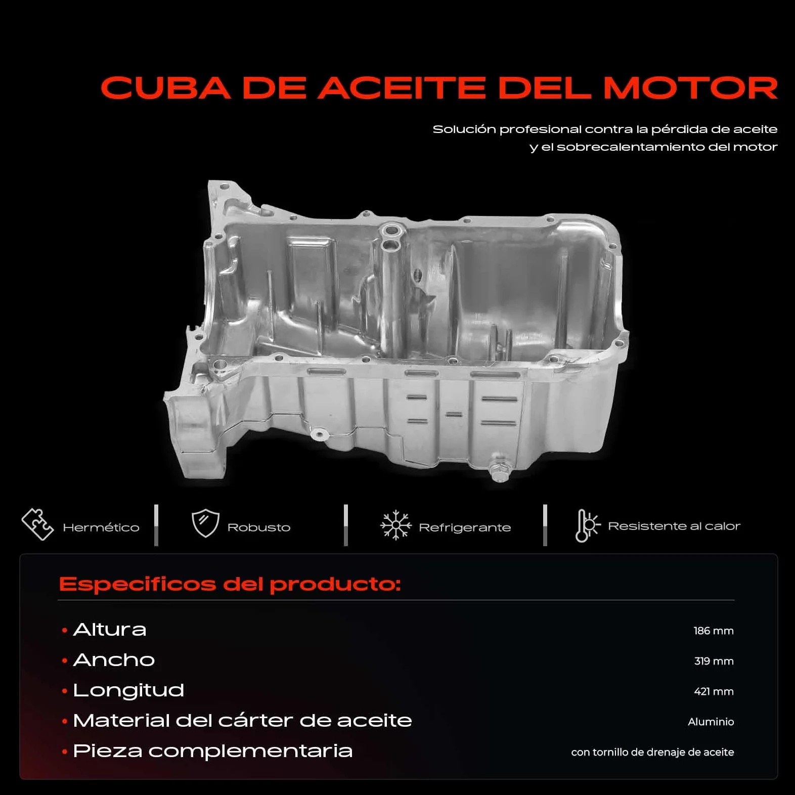 Frankberg Cárter de aceite con tapón de drenaje de aceite 11200PWA020 | Compatible con: J.a.z.z II GD GE2 GE3,Civic VIII Hatchback FK FN