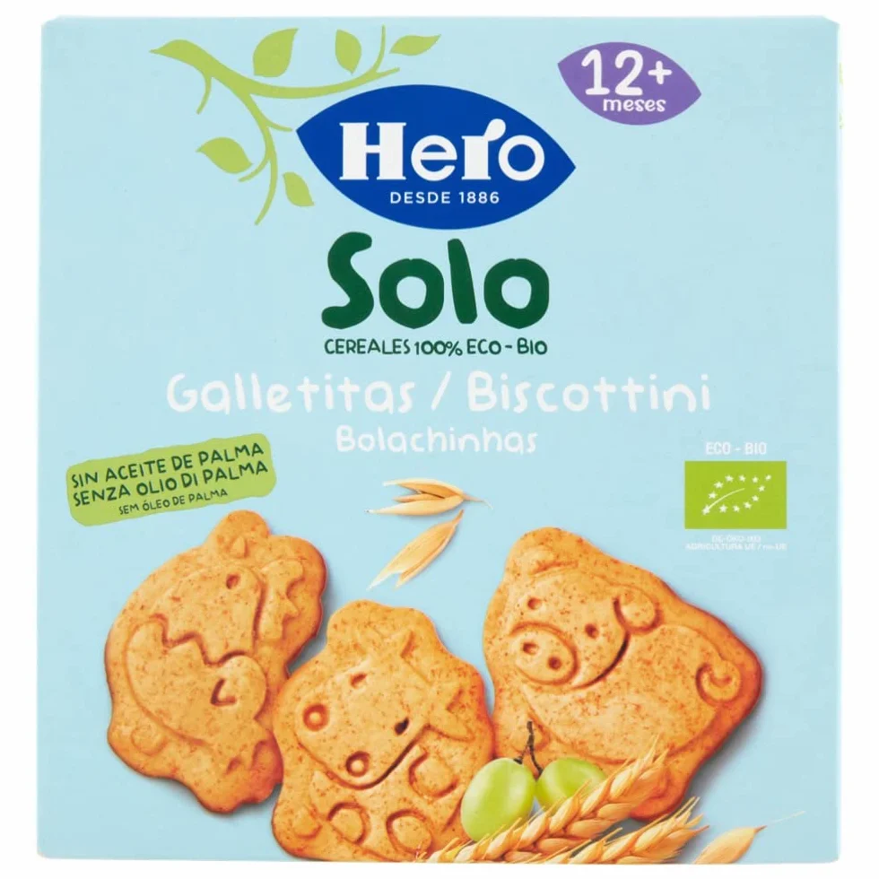 Hero Solo Galletas de Animales Infantiles Ecológicas Pack 5x100 g