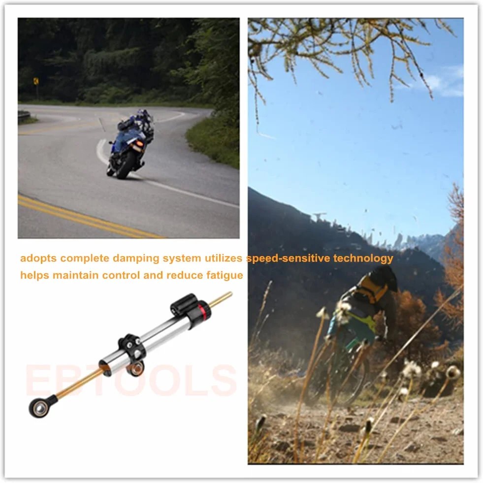 EBTOOLS para amortiguador de dirección de motocicleta para steering damper para steering damper motorcycle Estabilizador de aluminio universal ajustable de amortiguador de dirección de motocicleta