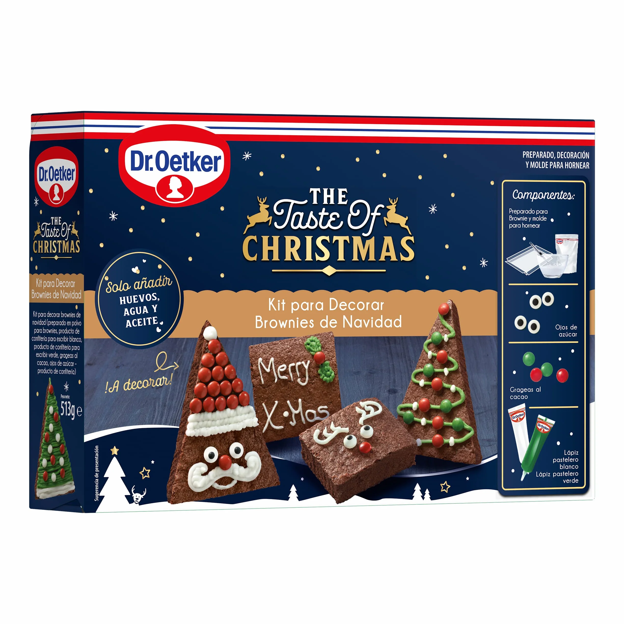 DR. OETKER Kit Brownies Navidad 513 g Intenso Sabor a Chocolate
