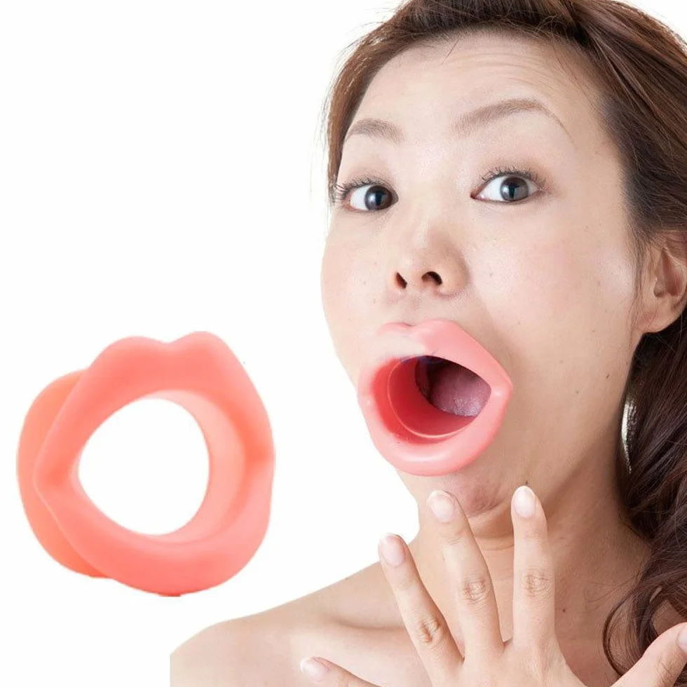 Tensor De Músculos Faciales Anti-Arrugas Silicona Cara Más Delgada Boca Ejercicio Muscular