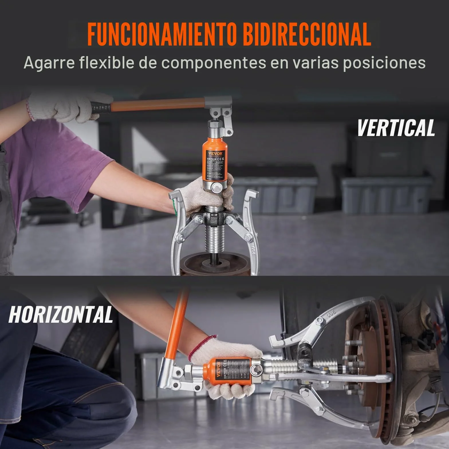 VEVOR Extractor De Engranajes Hidráulico 2 o 3 Patas de Acero Separador De Tracción De Rodamientos Capacidad de Tracción 15 T Extractor de Cojinetes Extensión de 304,8 mm para Desmontaje de Engranajes