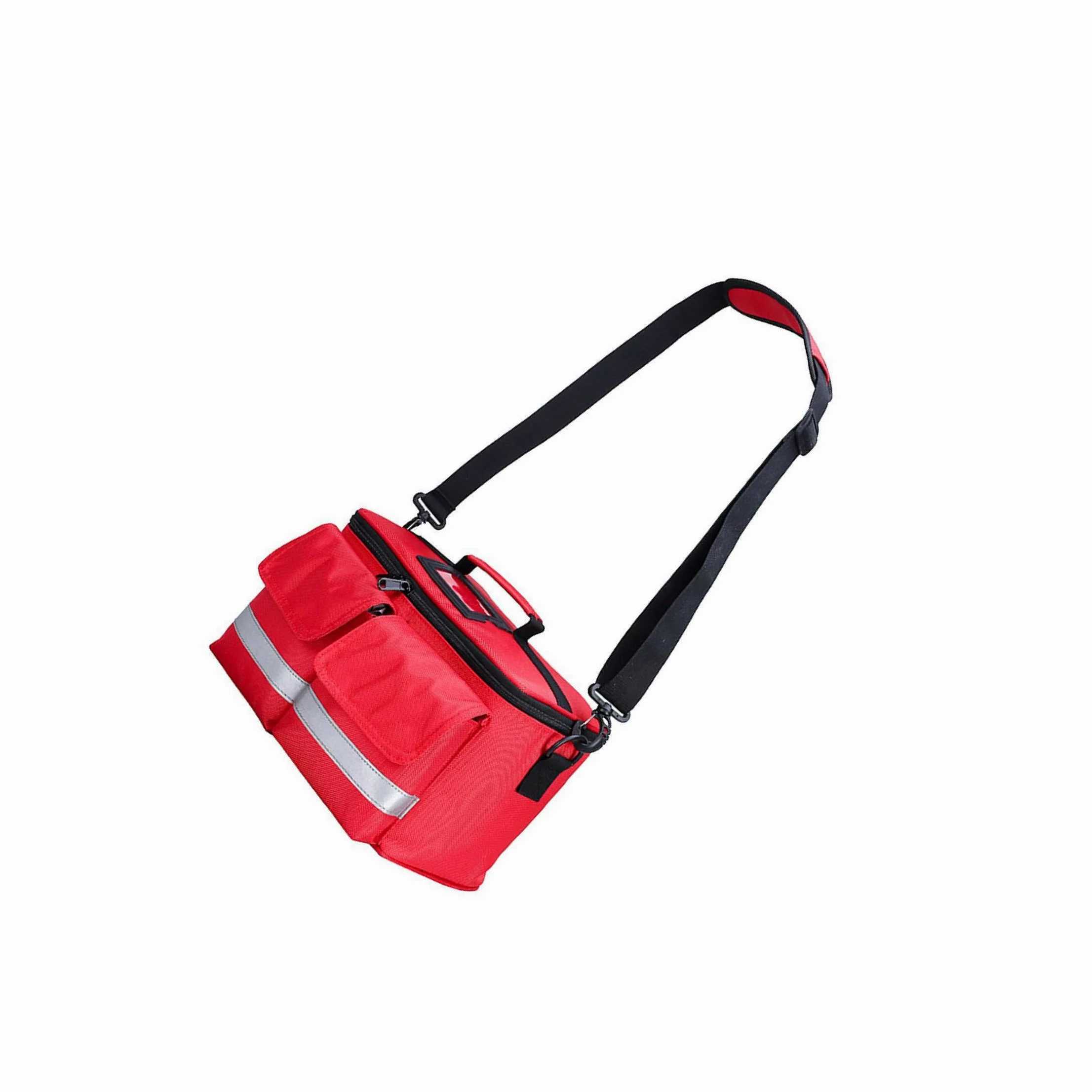 Bolsa de botiquín de primeros auxilios, bolsa almacenamiento vacía, primeros auxilios para senderismo, oficina, viajes, azul oscuro, rojo, 32x19x18cm
