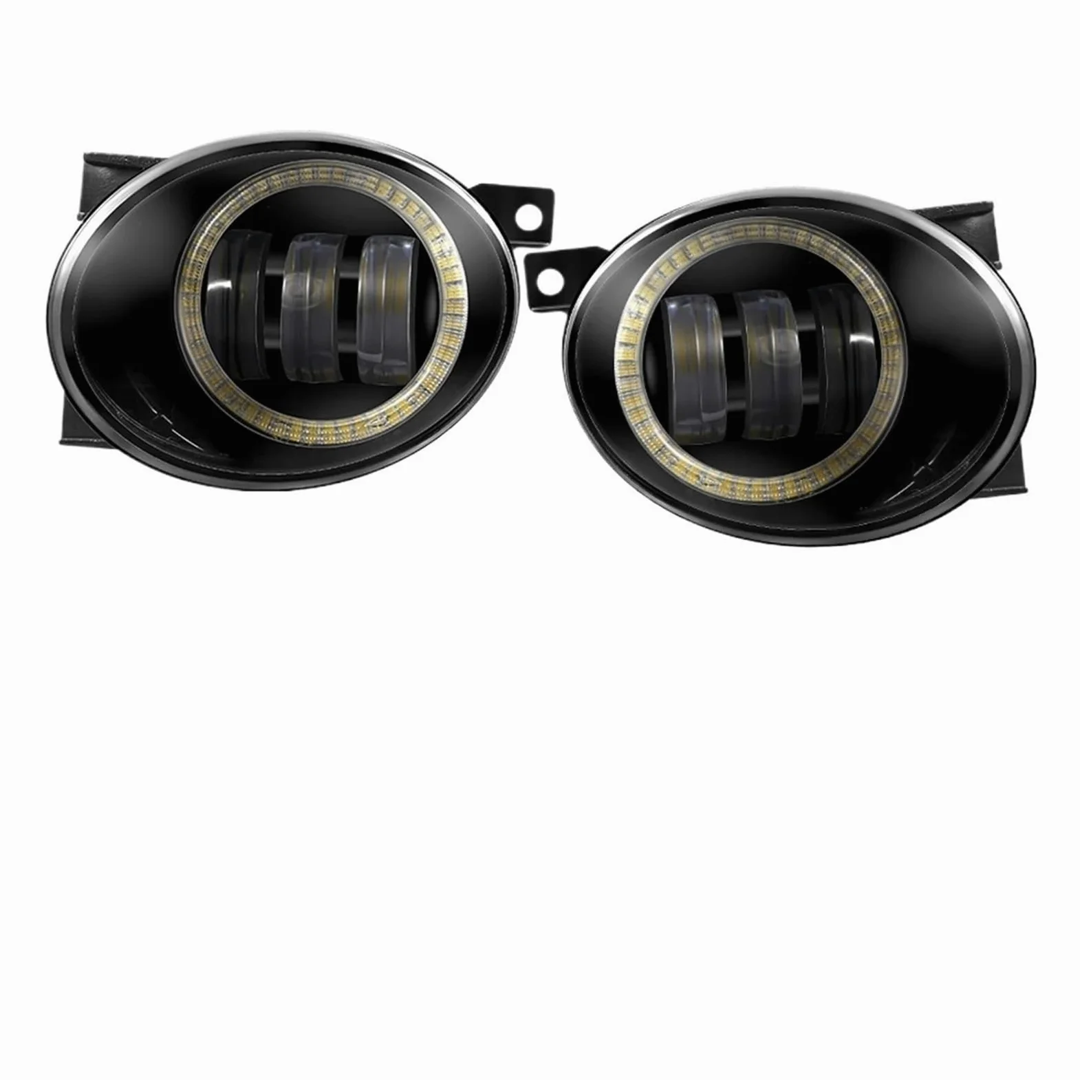 SANCAK Para VW Para Golf Para Jetta 6 Para Tiguan 5N Para Touran Para EOS Luz LED Antiniebla Lámpara Conducción DRL Ojo Ángel Antiniebla Delantero(Amarillo)