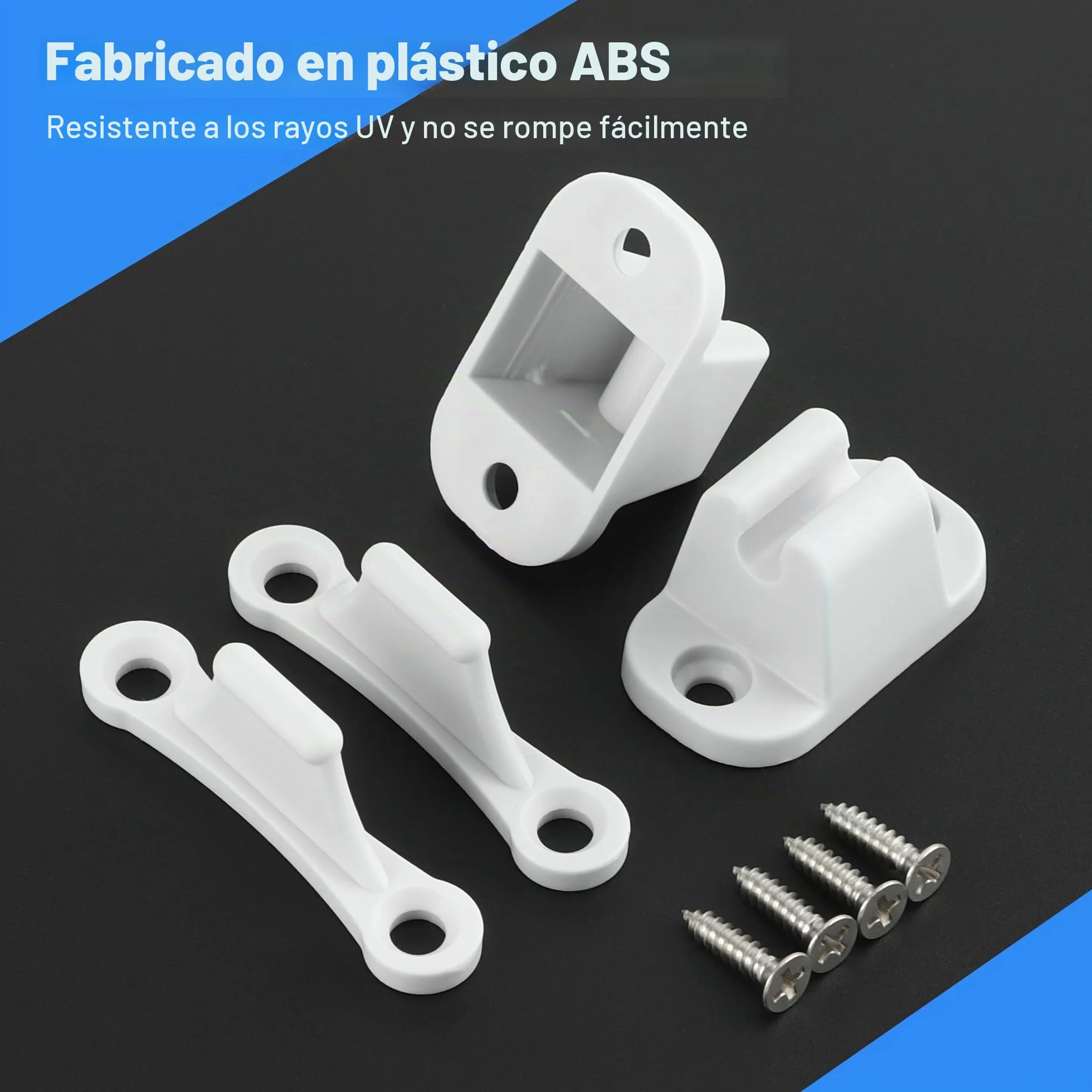3 Pares Cierre de Puerta para Caravana Blanca,Retenedor de Puerta Autocaravana Retenedor Puerta Caravana de Plástico para Caravanas Autocaravanas con Tornillo