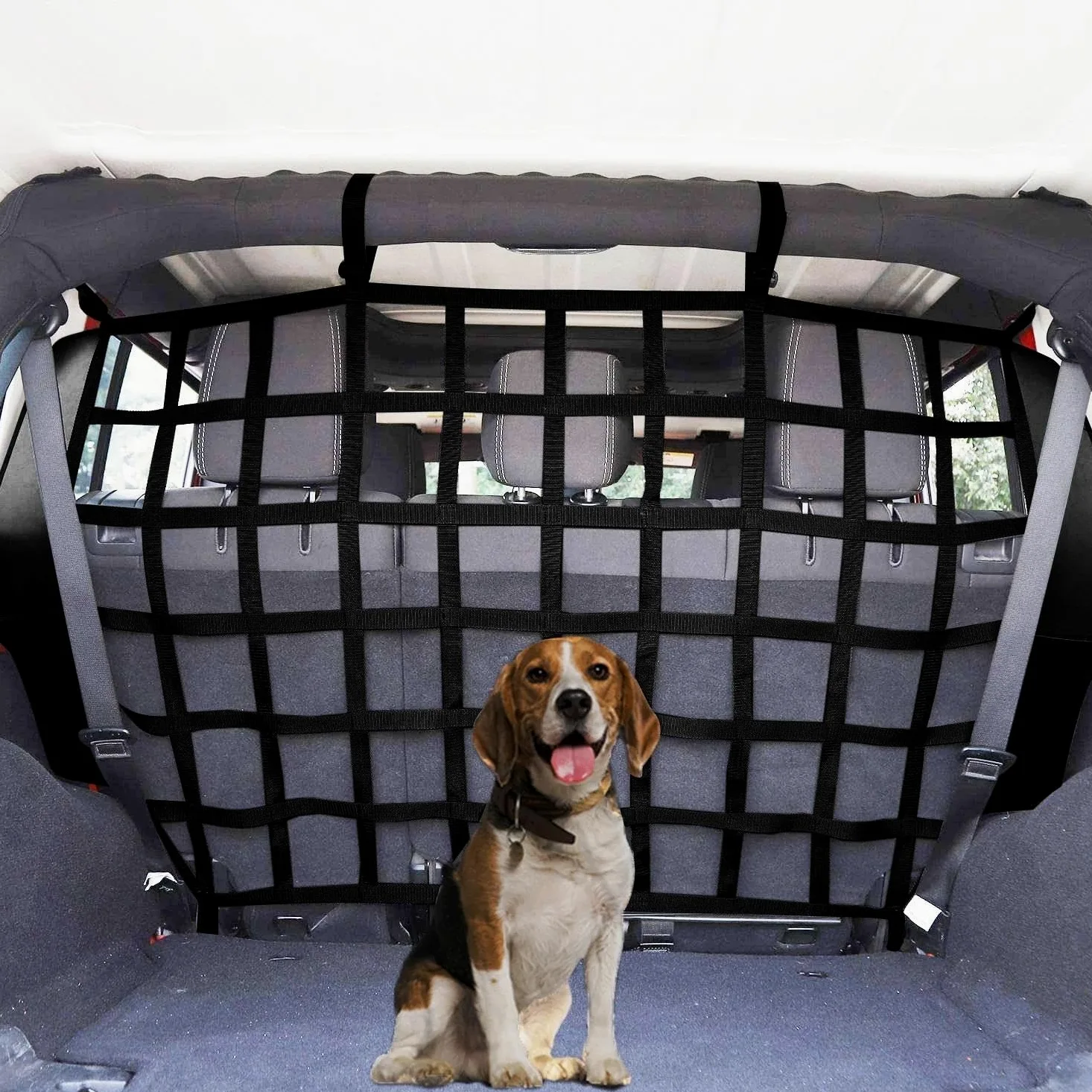 Red de Almacenamiento Red De Aislamiento para Maletero Coche Barrera Protectora para Perros Malla Divisora Seguridad para Jeep para Wrangler JK JL 2007-2023