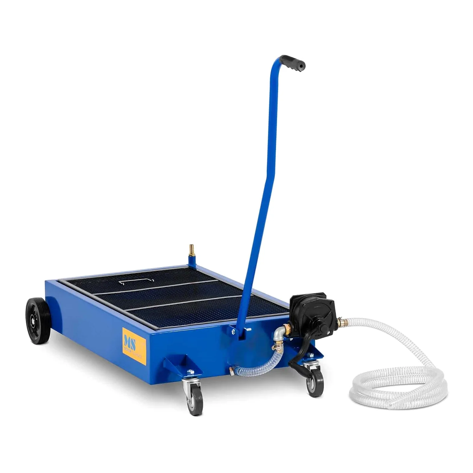 MSW Colector para Aceite Usado Bandeja de Drenaje MSW-WOT-56 65 L Bomba de Mano 20 l/min 1/2 Pulgada Manguera 2,2 m