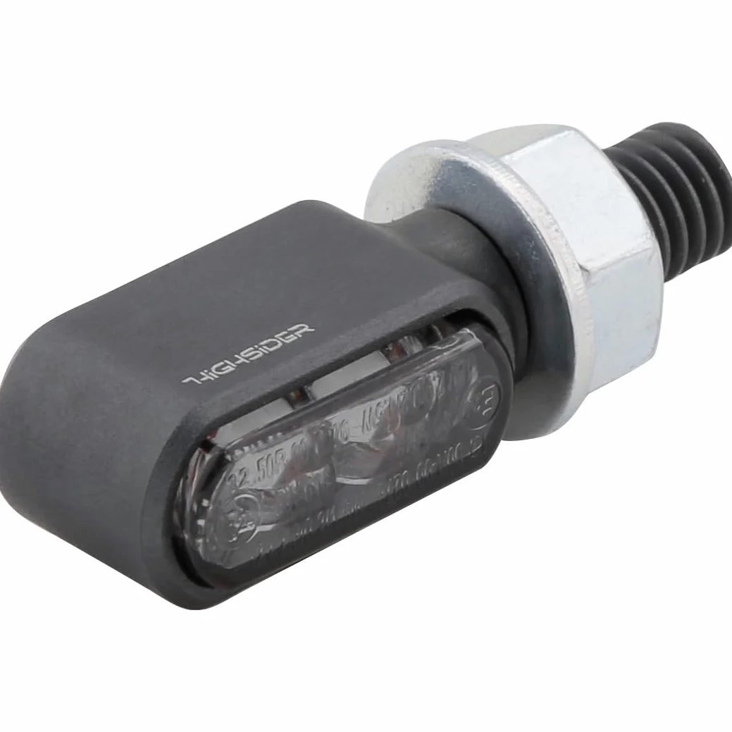 Intermitentes/luces de posición LED CNC HIGHSIDER Little Bronx titanio, teñido, homologado E, par
