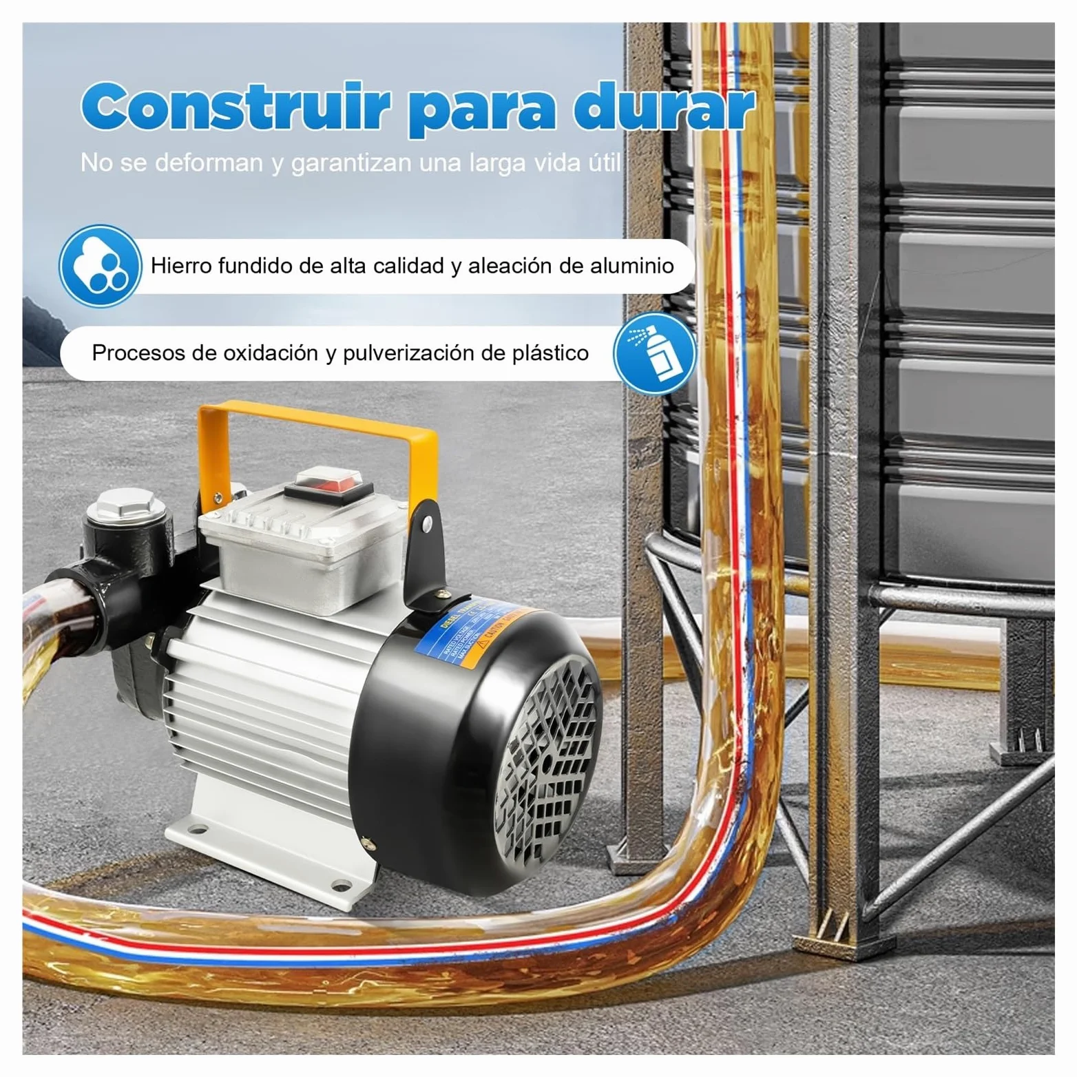 Bomba Diésel De 230 V Con Conexiones, Abrazaderas Y Filtro, Aceite Eléctrica Autocebante, Motor Sin Escobillas, Portátil Mano TráFico Intenso