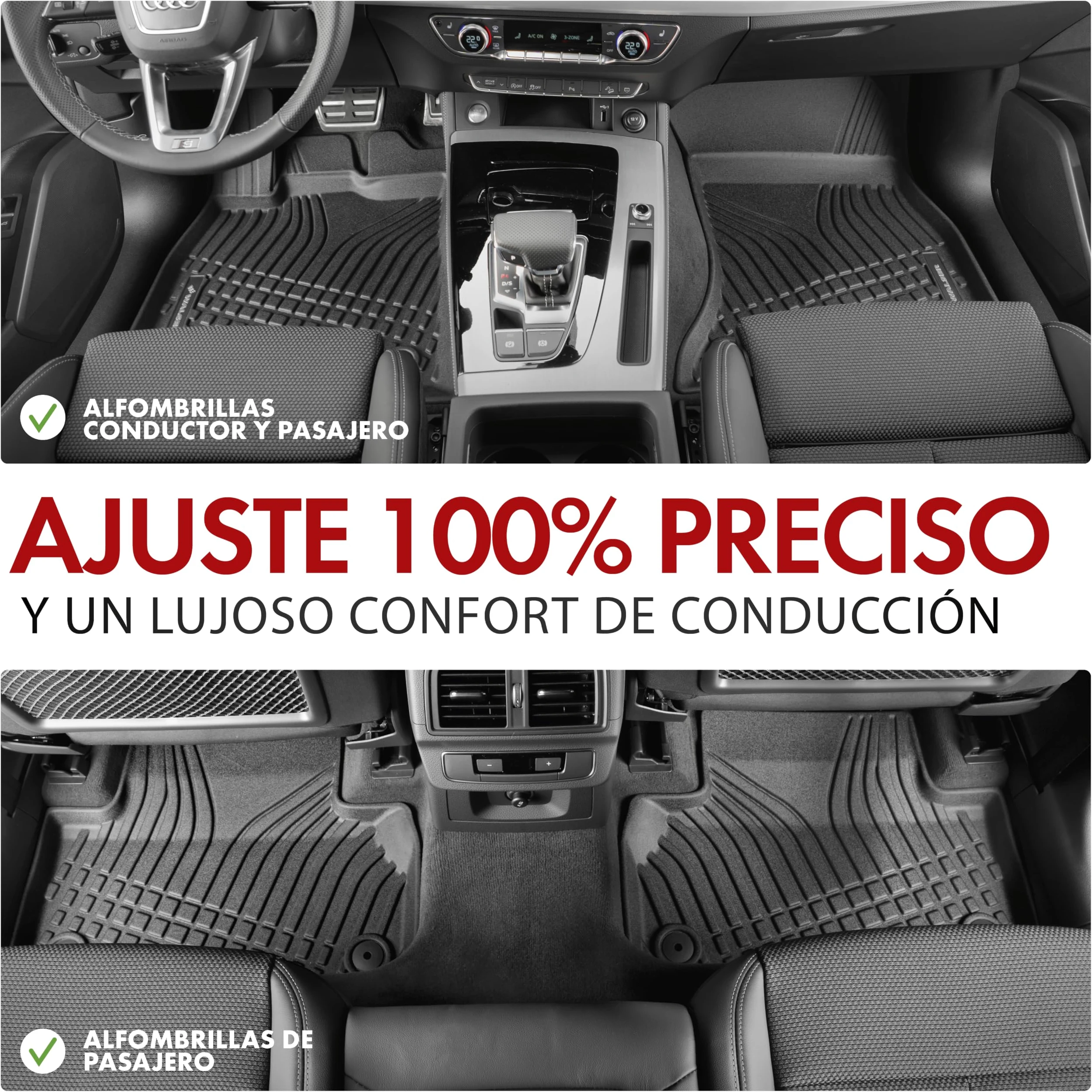 WALSER alfombrillas de coche premium compatibles con VW Multivan T6.1 2019-2024, alfombrillas de coche de goma 100% a medida - made in EU
