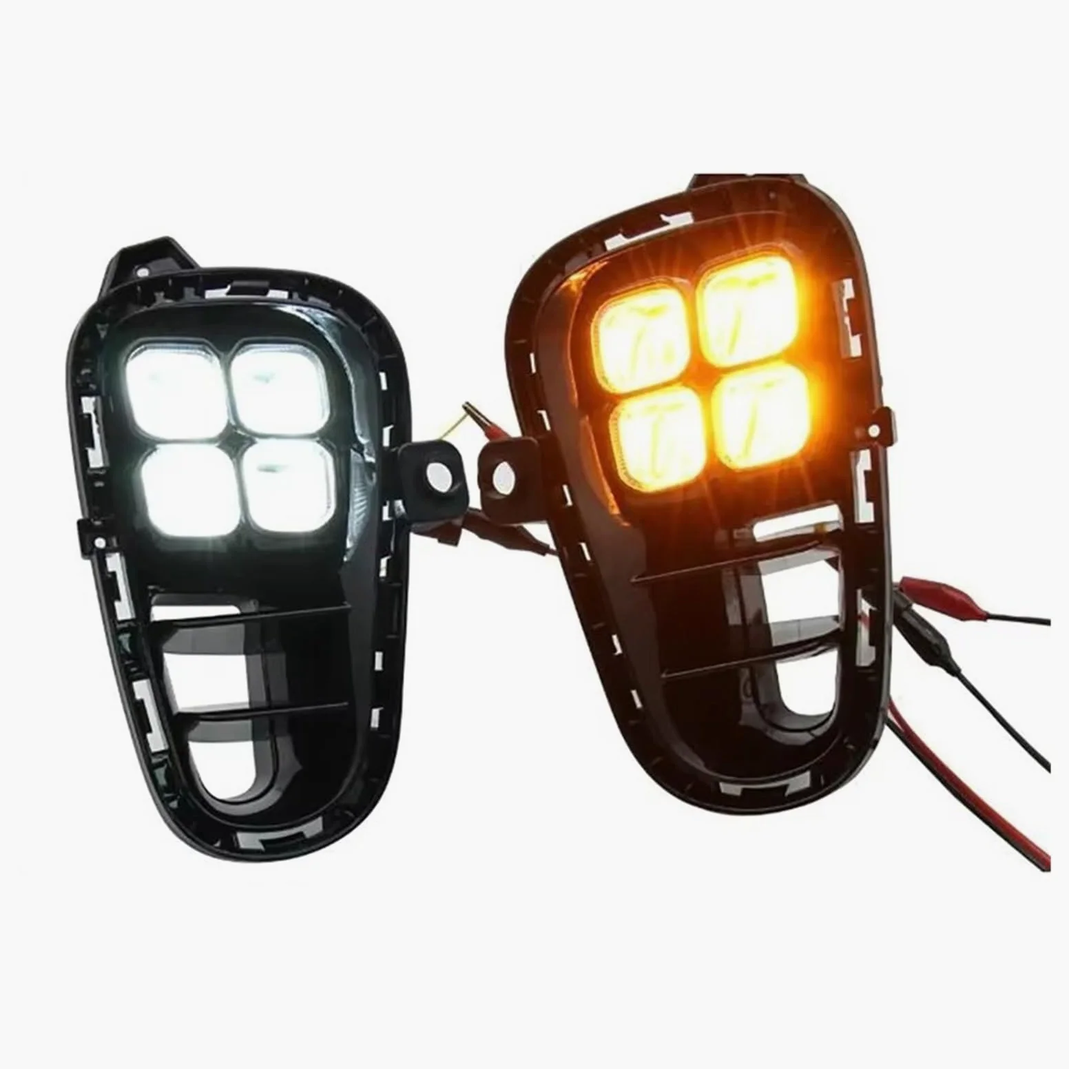 Genérico Para Kia Para Rio 2017-2020 Luces Diurnas LED DRL Intermitentes Faros Antiniebla Delanteros Blanco/amarillo Faros Antiniebla