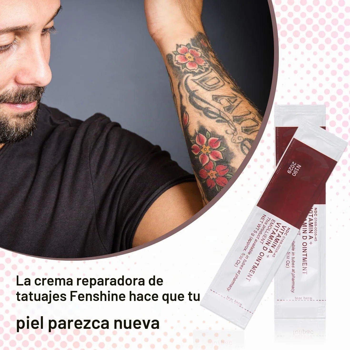 Gel de reparación de cicatrices de tatuaje con vitaminas A y D, 50 unidades de microblading ungüento antiinflamatorio