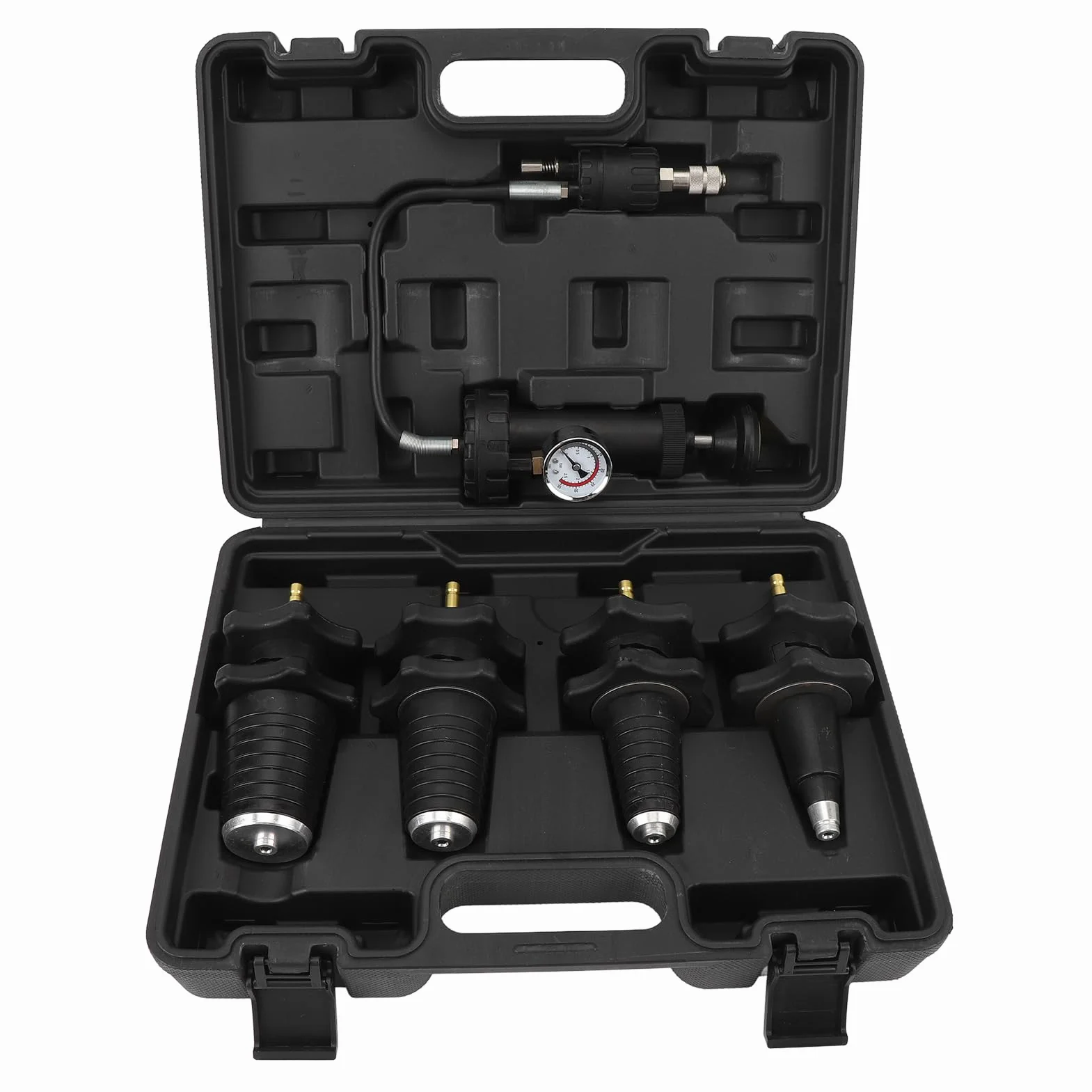 Kit de comprobador de refrigeración automático, probador de presión para refrigeración de coche, 5 piezas, kit para prueba de presión para refrigeración con manómetro eficiente
