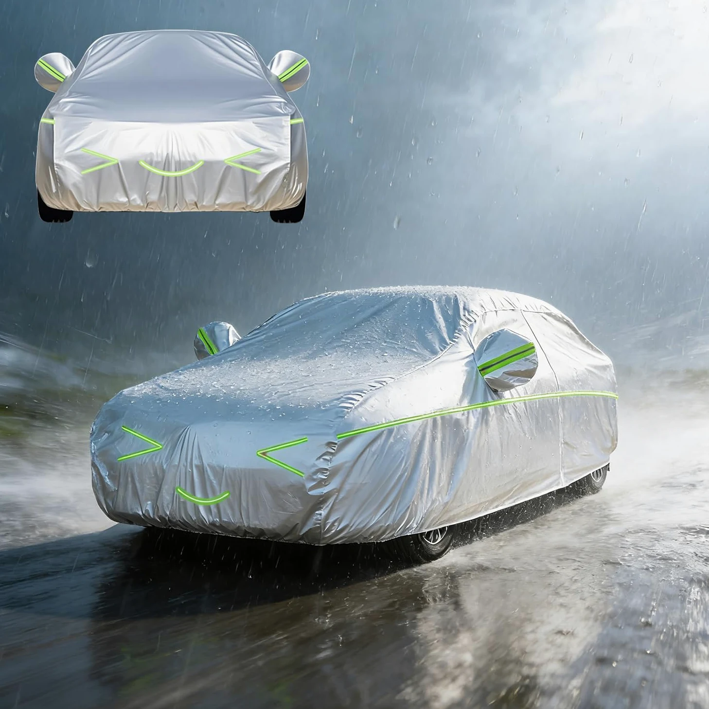 Funda Coche Exterior para Mazda CX-60 (2022-2026) | Forro Suave, Transpirable, Antiviento, Impermeable, Tejido Oxford, Anti-UV, 4 Estaciones