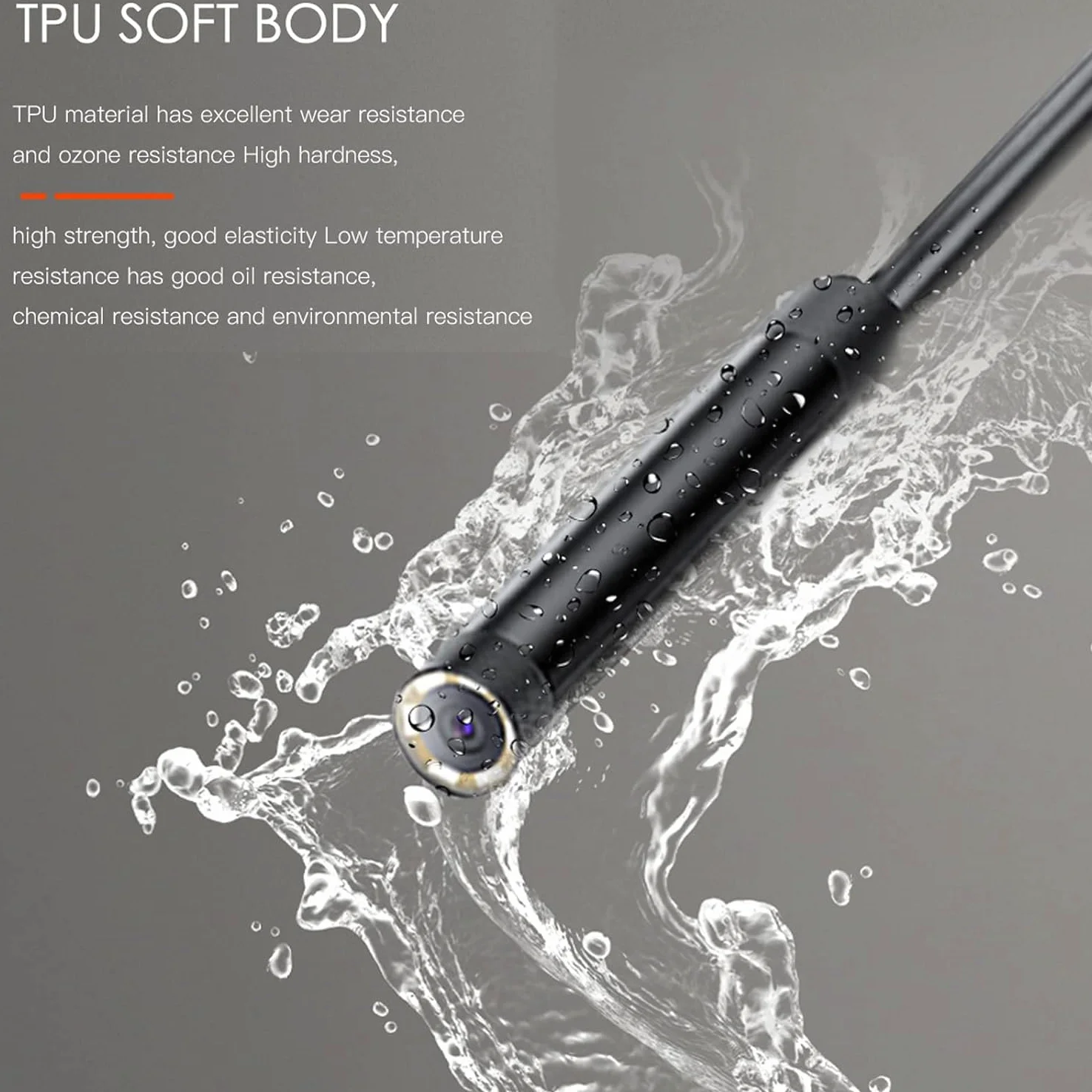Cámara de inspección de tuberías Endoscopio Boroscopio de Doble Lente Nueva Pantalla IPS de 4,5 Pulgadas Lente Dual Opcional de 8 mm y 5 mm Tubería Industrial T