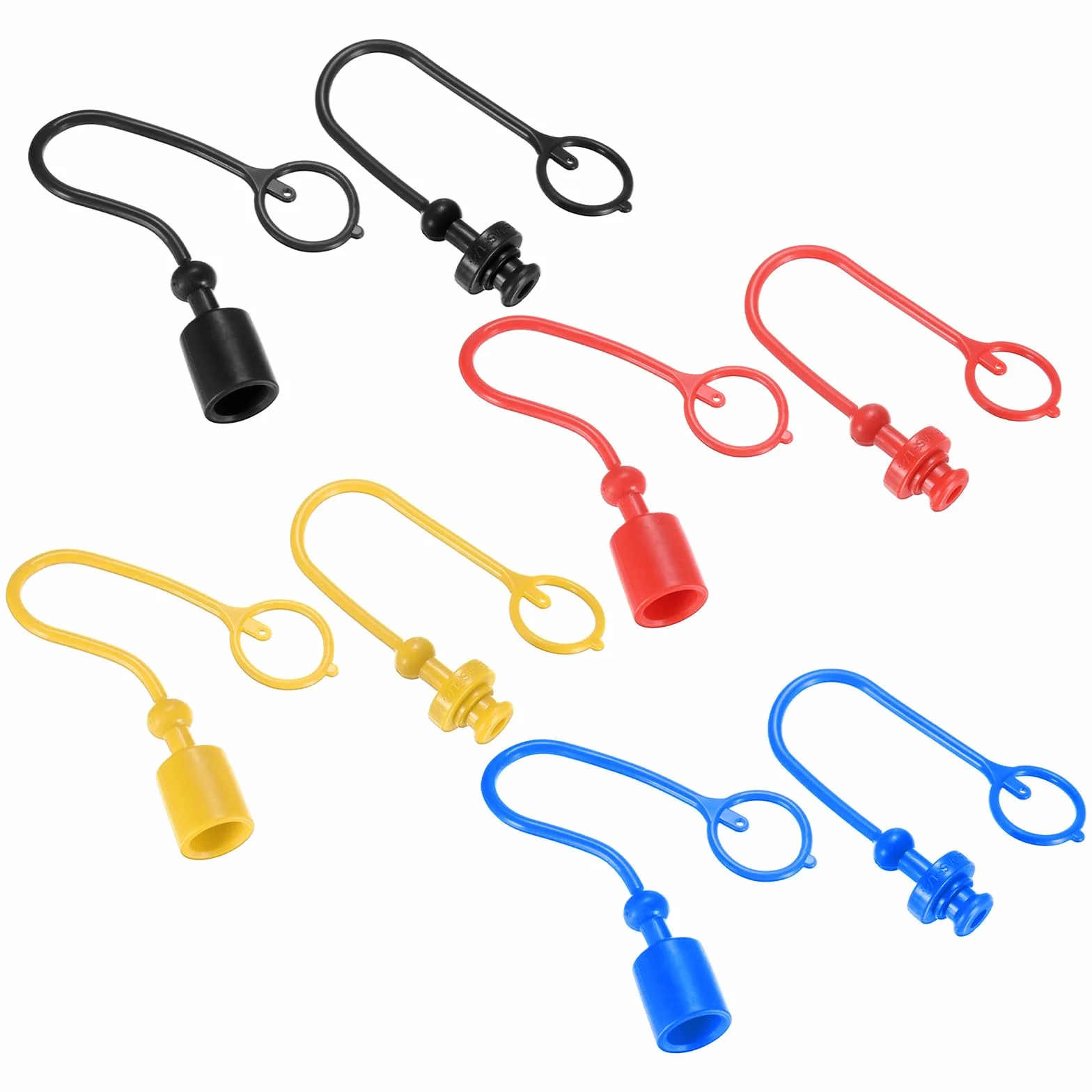 M METERXITY 4 Juegos Tapón Polvo Acopladores Hidráulicos Cubierta Enchufe Hembra 3/8 ISO-A PVC Anillo Retención